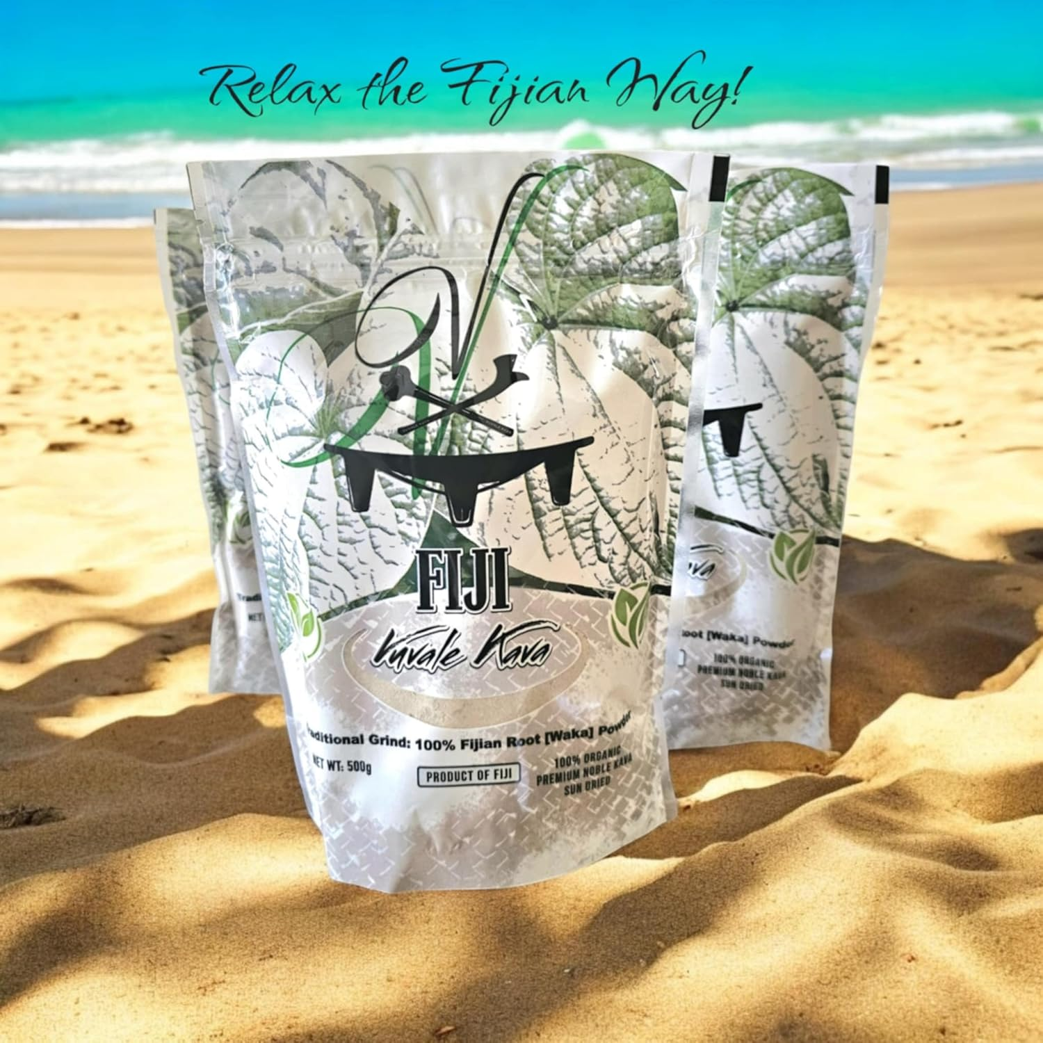 Fiji Vuvale Kava - Premium Noble Kava! Traditional Grind: 100% Organic, Fijian Root [Waka] Powder - 500G "Lab Tested Kava: Quality You Can Trust" image number 2