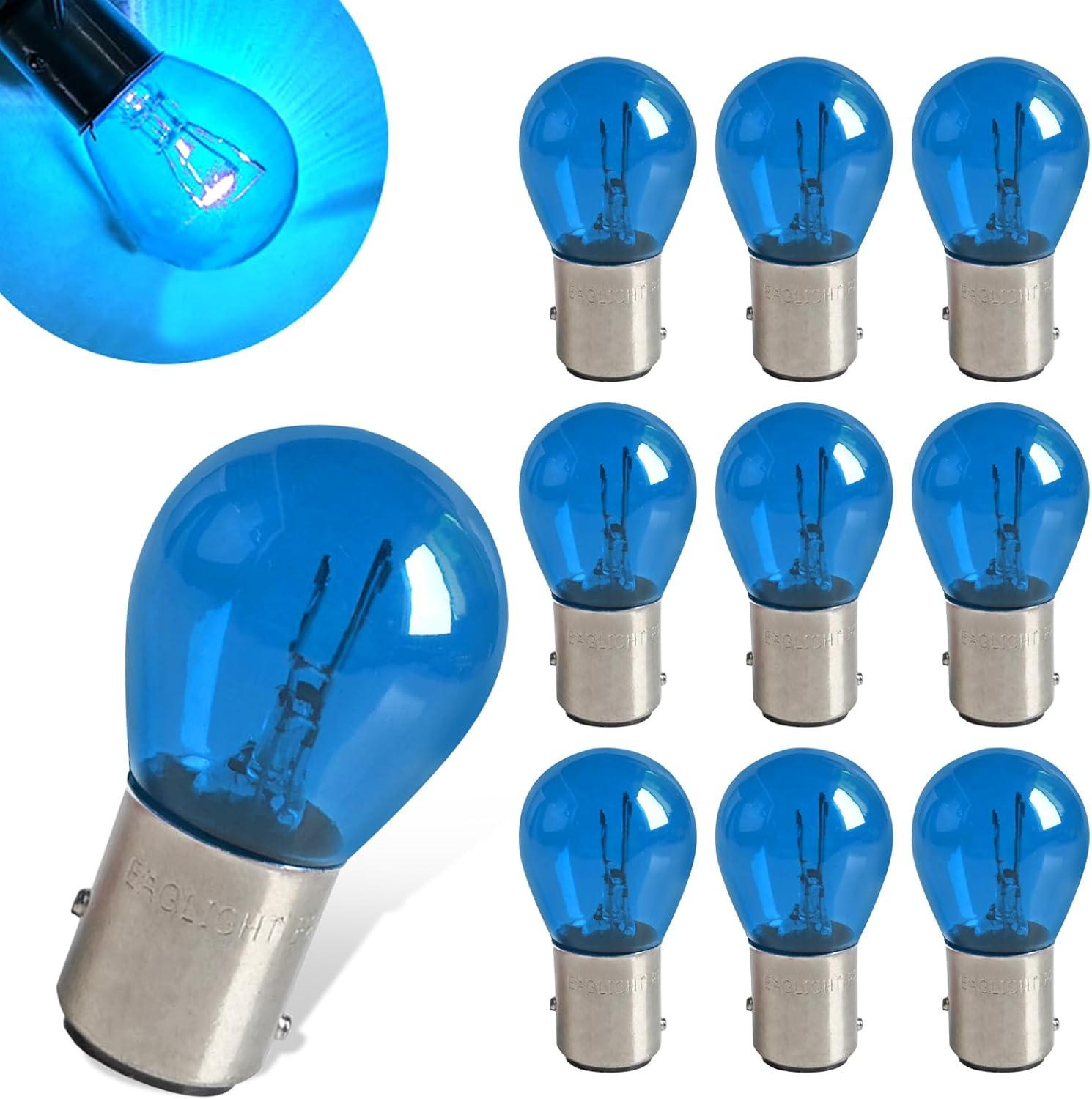 10 PCS Car 1157 P21/5W S25 BAY15D Light Bulb, Double Tail High and Low Brake Light Bulb Turn Signal Light Bulb Longerlife Replacement, Universal Halogen Brake Tail Light Parking Light (Red)