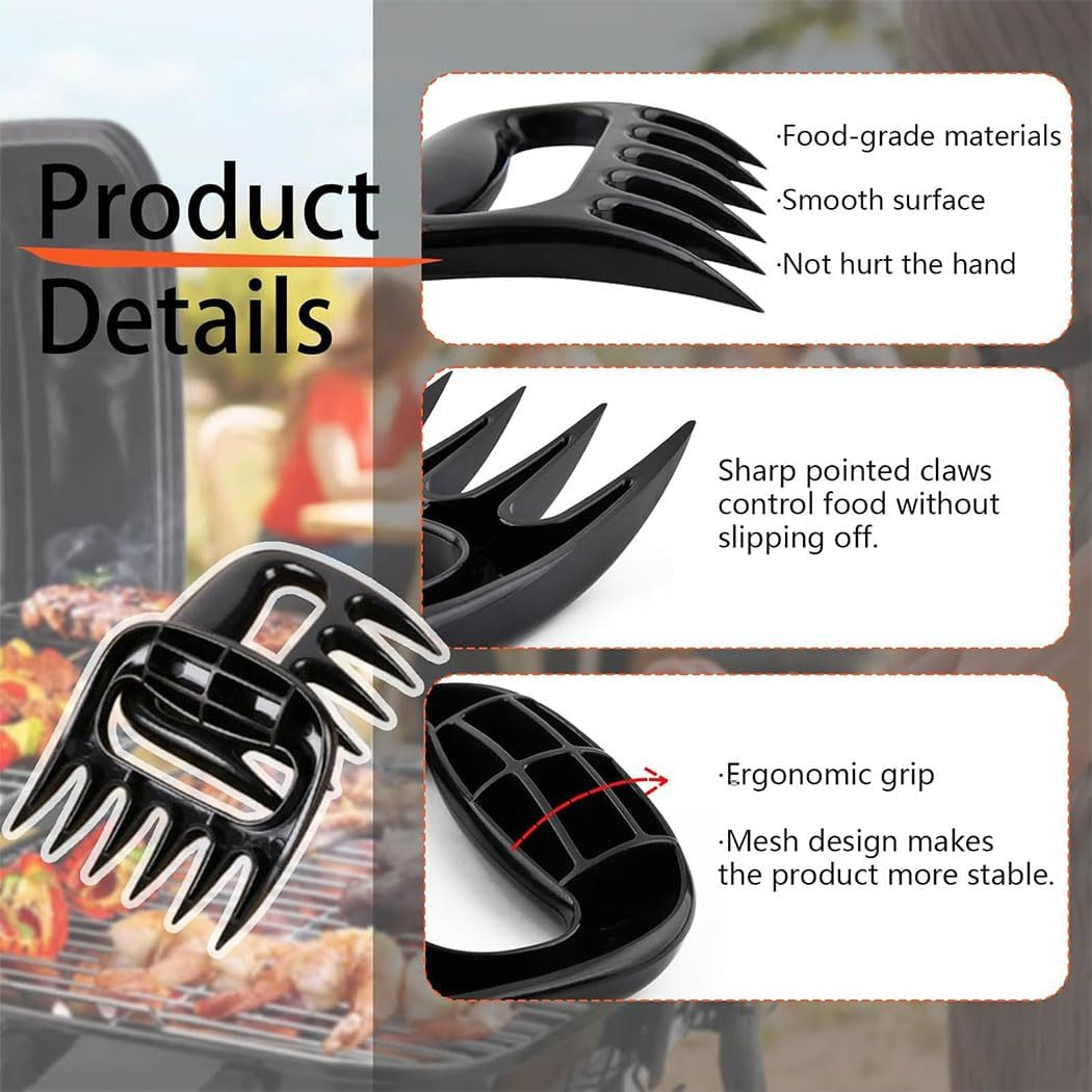 Meat Claws for Shredding,Barbecue Claws for Pulled Pork,Grill Smoker Meat Paw Claws, BBQ Claws Shredding Carving & Handling Foods,Bbq Grilling Gifts for Men,Black image number 1