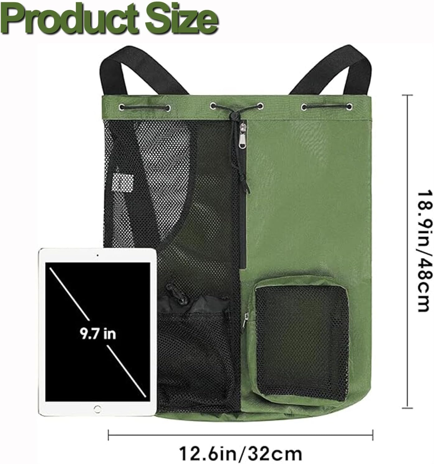 Drawstring Gym Bags with Zipper Pocket, Sport Swimming Storage Bag, Beach Bag for Swimming Gym Drawstring Backpack, Folding into Pouch Boxing Equipment - Black image number 5