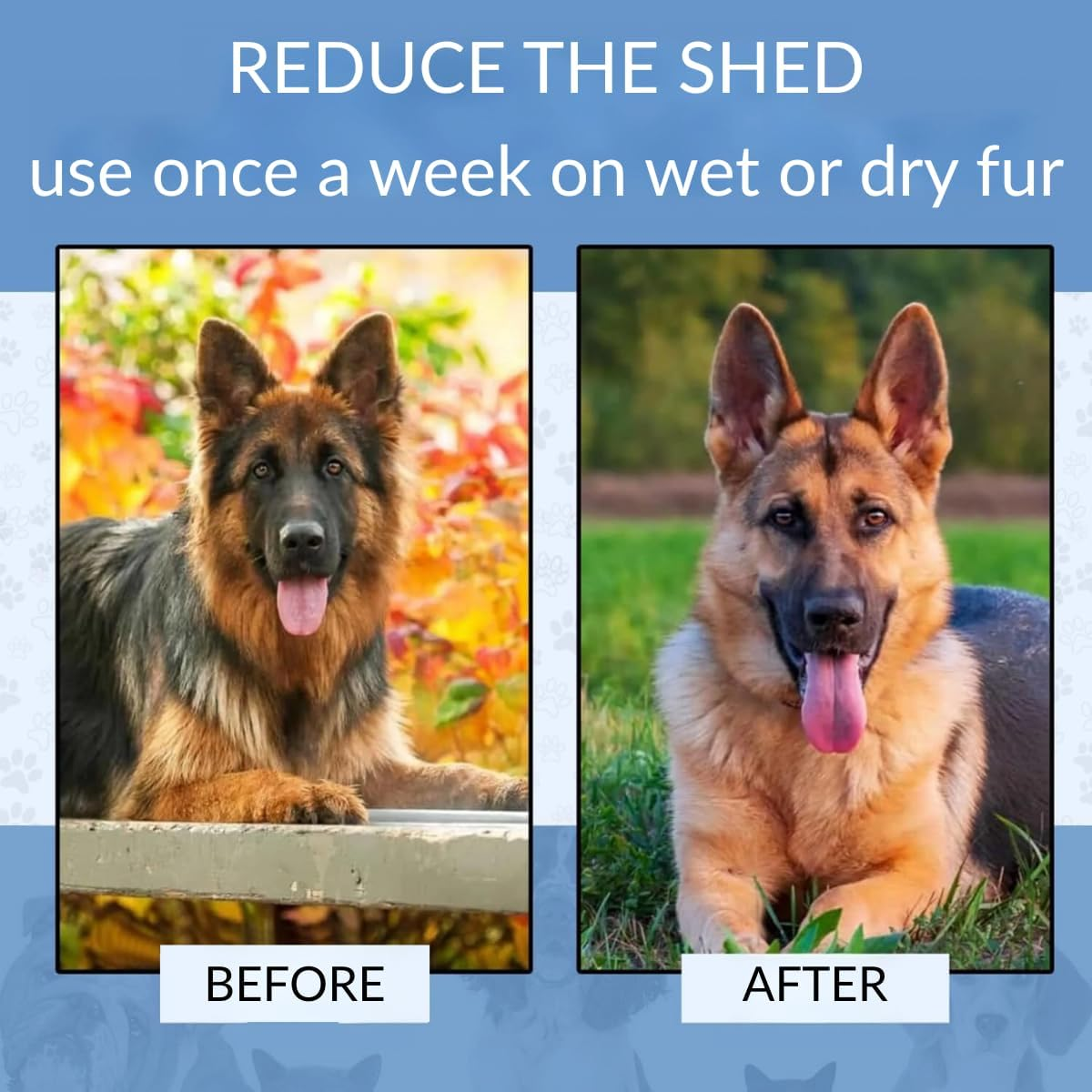 Original Pet Grooming Rake - Double-Sided Deshedding Dematting Tool, Undercoat Rake for Dogs & Cats, Extra-Wide Dog Grooming Brush & Deshedder Comb for Long Hair, Reduces Shedding 95%-Blue image number 6