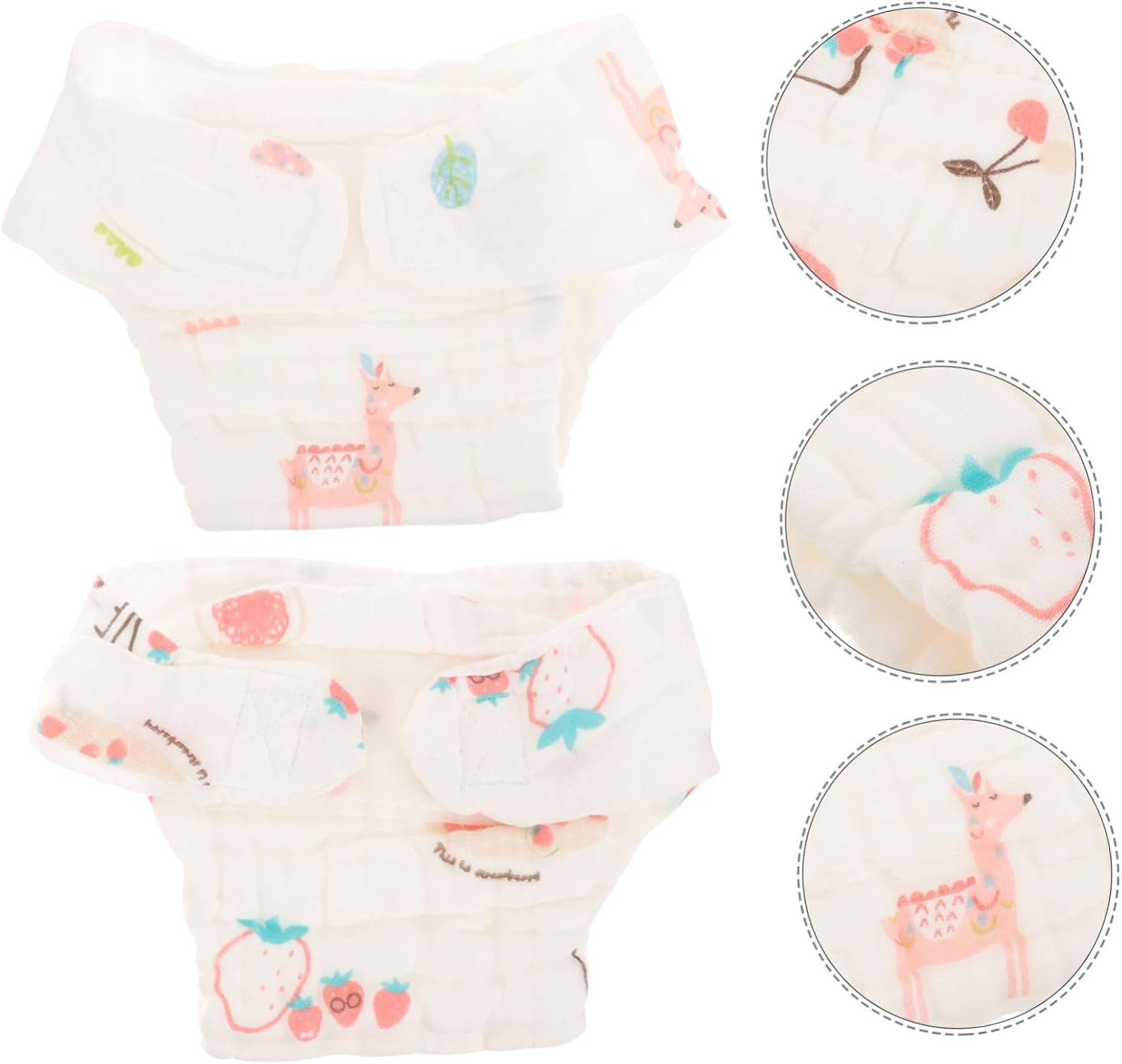 Abaodam 2 Pcs Cotton Reusable Baby Diaper Pants for Infants Washable Cotton Diapers for Newborns Random Styles Soft and Comfortable image number 2