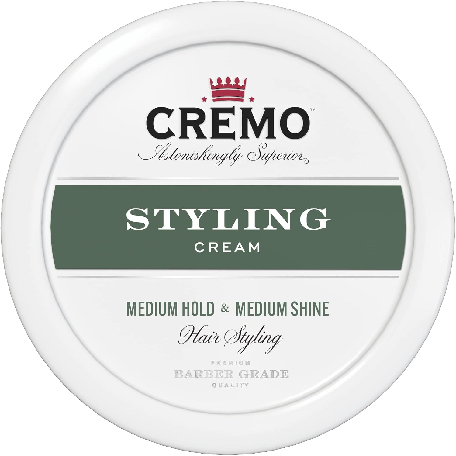 CREMO - Barber Grade Hair Styling Cream for Men | Medium Hold & Medium Shine | All Hair Types | 113G image number 1