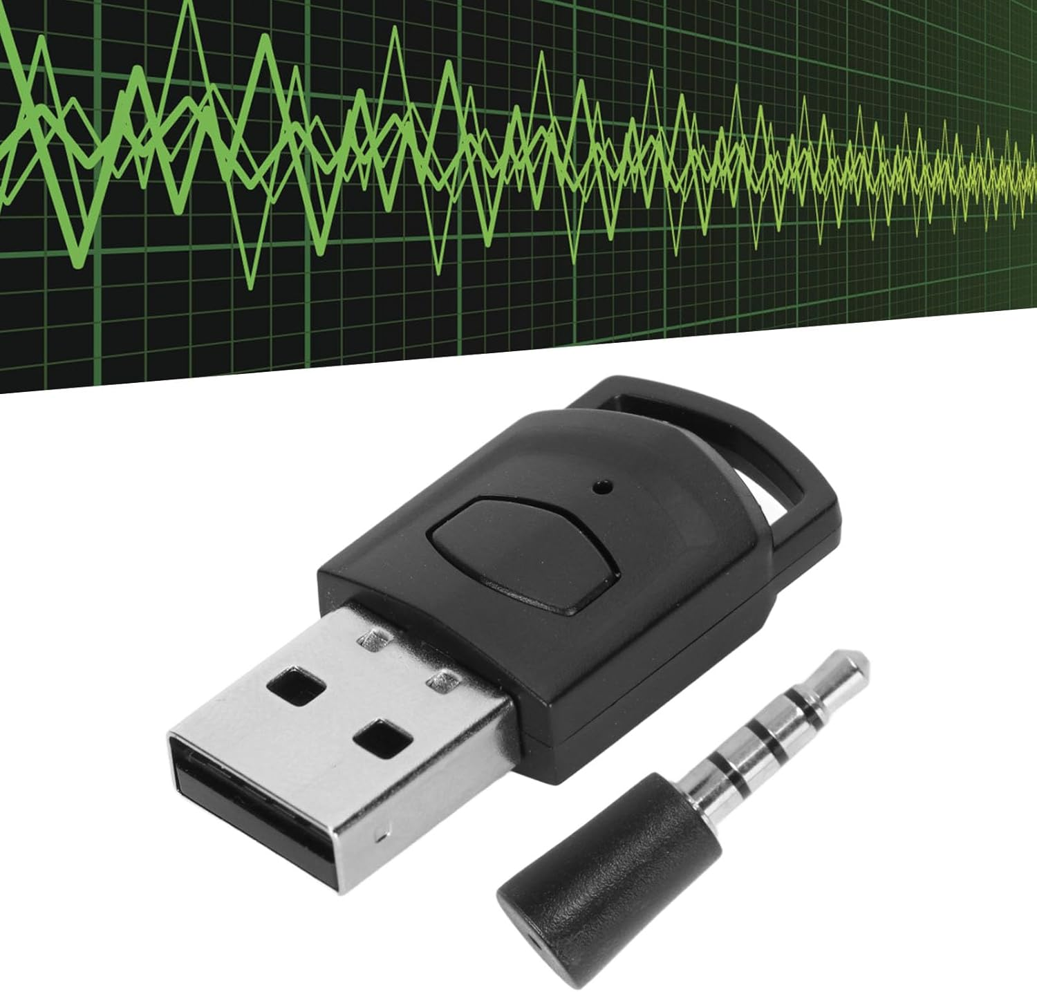 Bluetooth 5.0 USB Audio Transmitter for PS4, for PS5, for Switch, Audio Adapter BT Sound Transmitter, Audio Dongle with Mic, Plug and Play