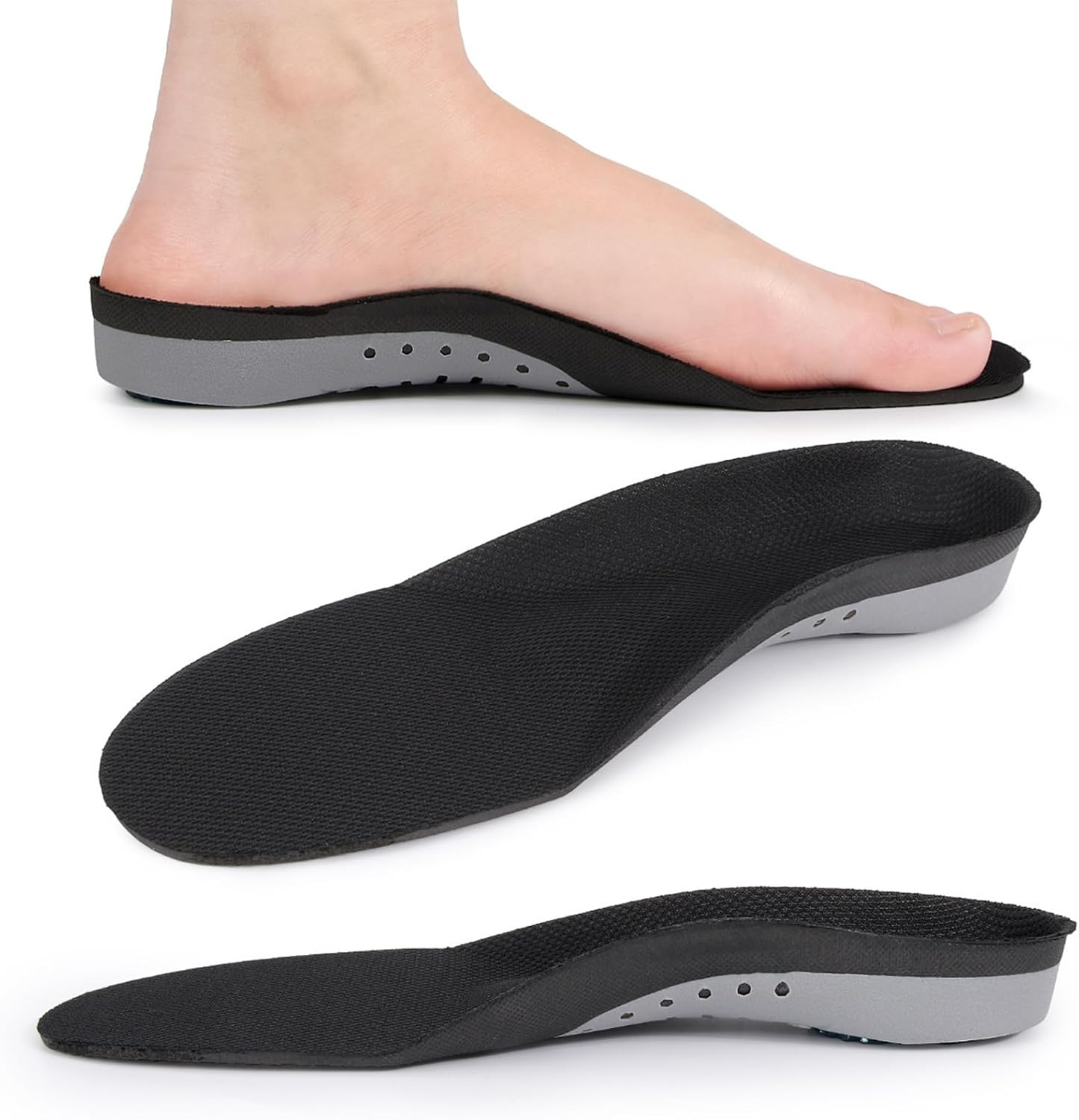 Arch Support Orthotic Insoles- Orthotic Inserts for Men & Women - Plantar Fasciitis Relief Insole,Heavy Duty Cushion with Shock Absorption - Flat Feet Pain Relief for Running, Work Boots, All-Day Standing (M 41-46)