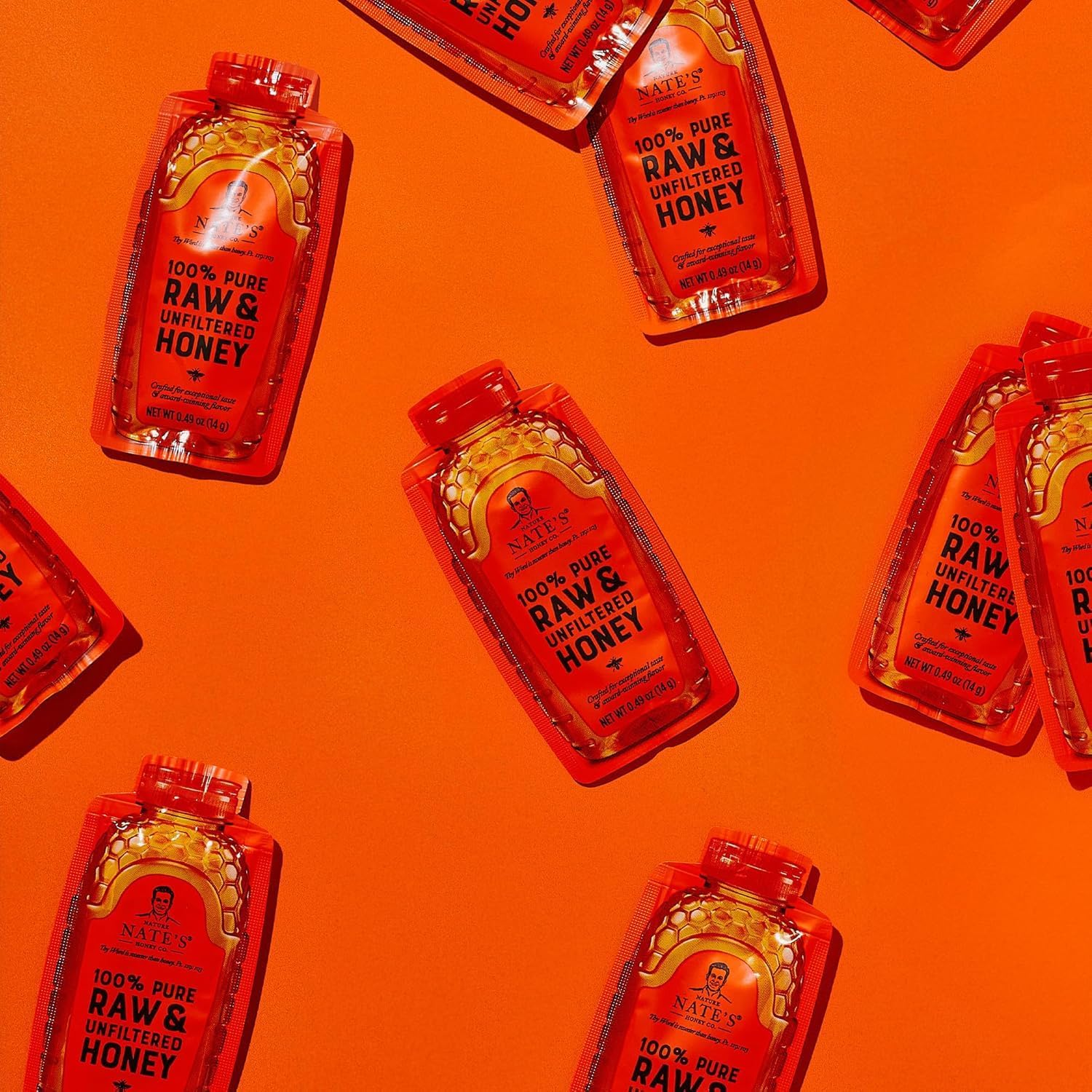 Nature Nate'S Raw and Unfiltered Honey Minis Packets Single Serve, 9.8 Oz, 1 Box of 20 Packets. image number 1