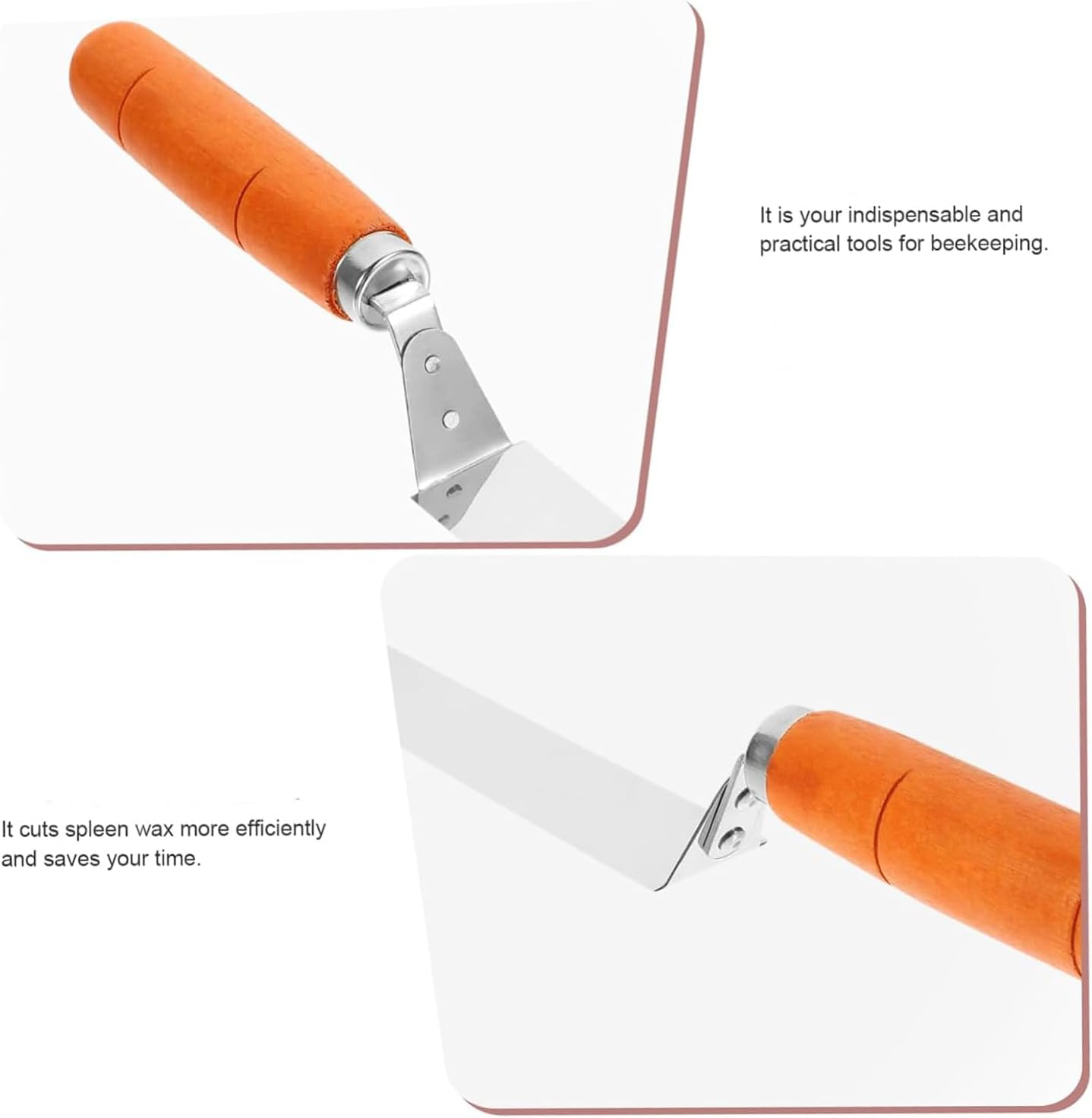 Professional Stainless Steel Uncapping Knife with Comfortable Wooden Handle, Efficient Beekeeping Tool for Easy Honey Harvest & Hive Frame Scraping image number 6