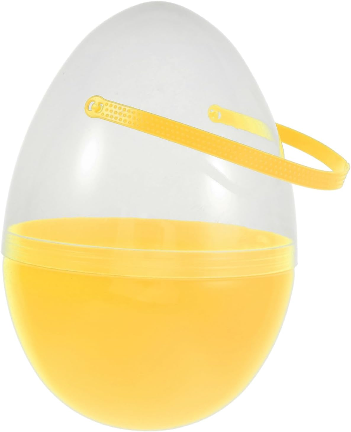 Cabilock Large Clear Easter Egg with Handle for Kids Easter Hunt Supplies and Holiday Decoration Egg Baskets Reusable and Fillable Plastic Easter Egg Containers