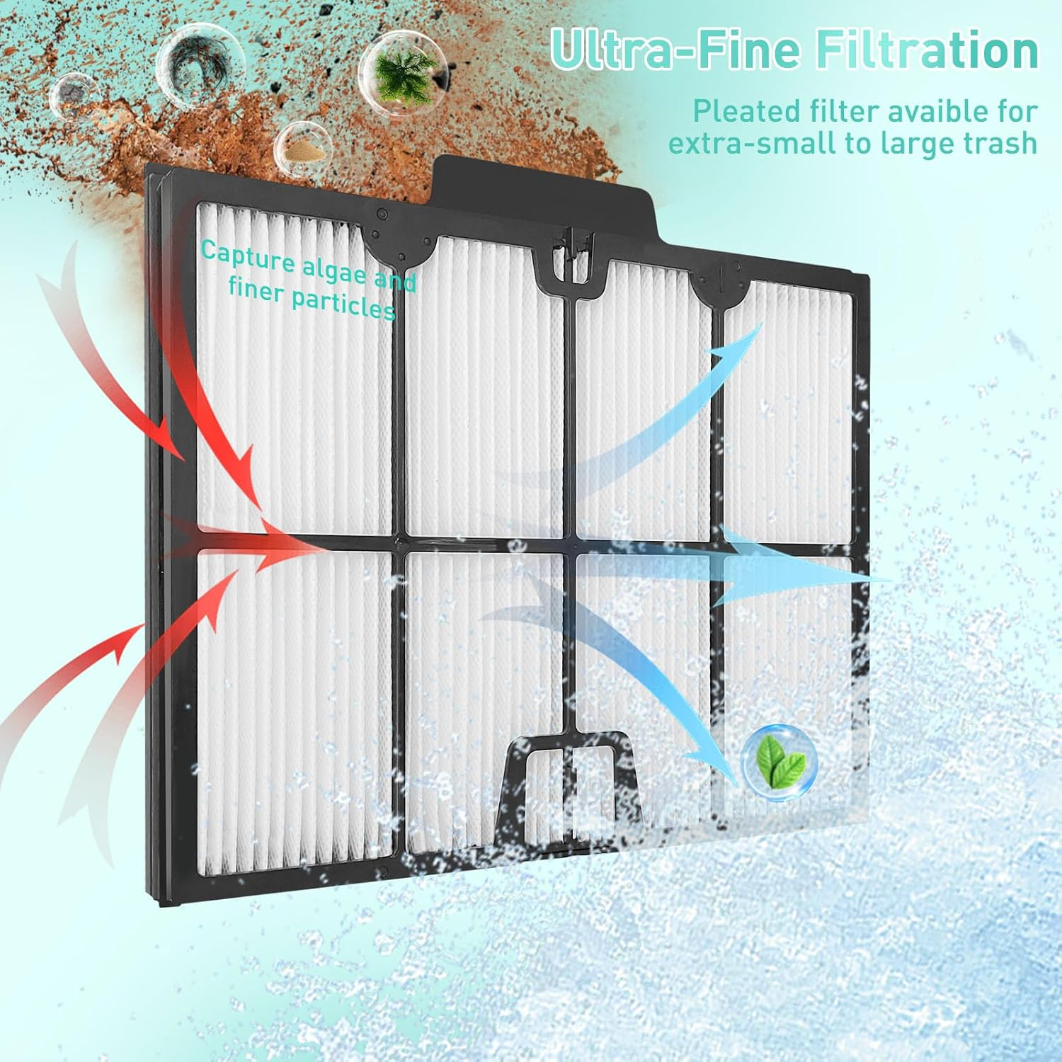 Ultra-Fine Filter Panels Compatible with Dolphin Robotic Pool Cleaners,Replace Part#9991467-R4,Pleated Cartridge Filter Replacement for Dolphin S200,Proteus Dx4,Active 20,Active 30,M600,S300I image number 1