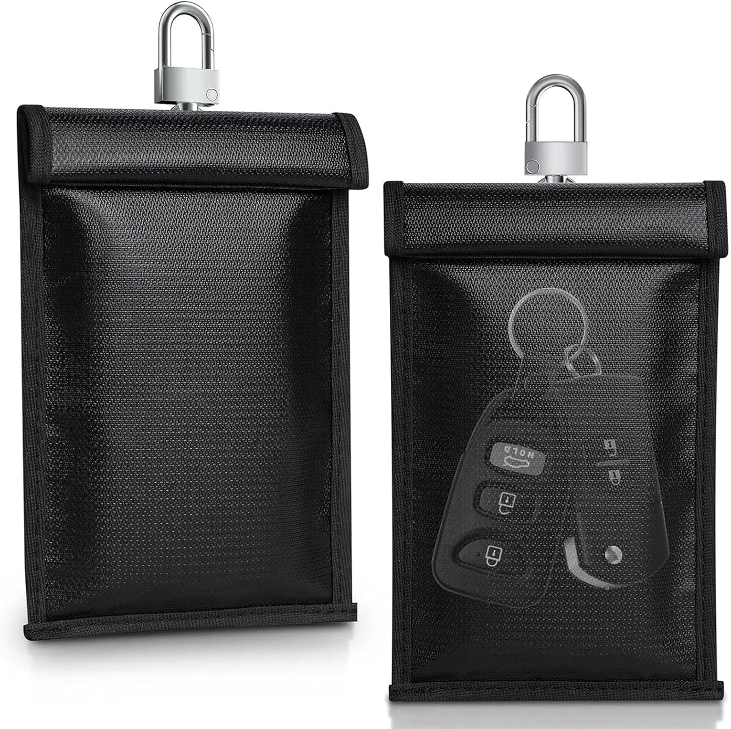 1PC Faraday Bag for Phone Key Fob Protector, Faraday Cage for Anti-Theft Anti-Tracking, Fireproof & Waterproof Faraday Bags EMP Proof, Cell Phone Signal Jammer Car Key/Wifi/Rfid/Gps Signal Blocker image number 5