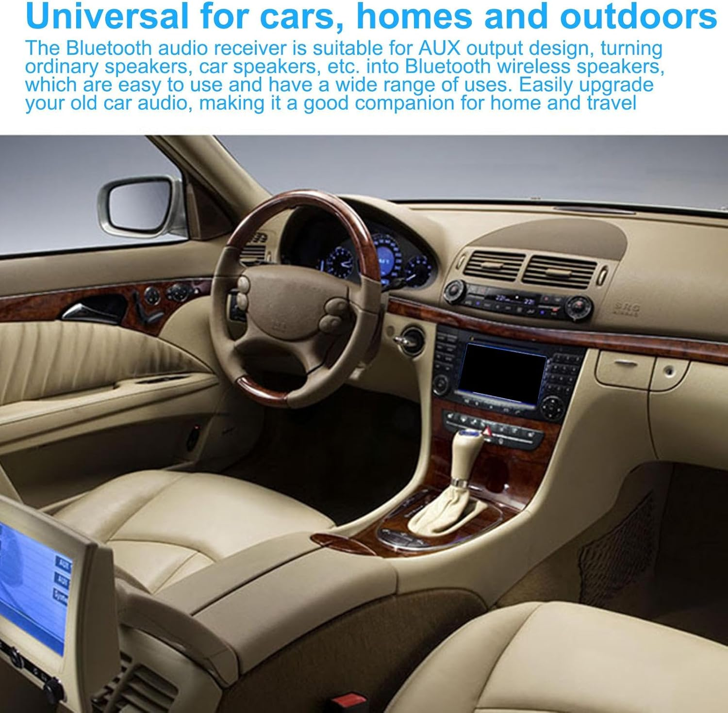 USB to Audio Jack Adapter - Plug and Play, USB to 3.5Mm Audio Jack BT4.2 Receiver - Hi-Fi Music, Audio Car Stereo Jack Cables USB Cord for Car Stereo Home Speakers image number 1