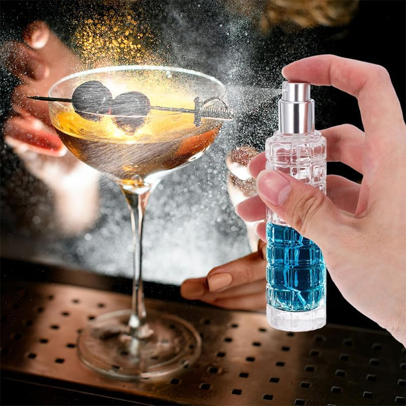 Luxshiny 2Pcs Bar Bitters Spray Bottle Cocktail Atomizer Bitters Bottle Bitters Sprayer Atomizer Spray Perfume Vermouth Spray Canister Cocktail Sprayer Empty Bottle Spray Transparent Glass image number 4