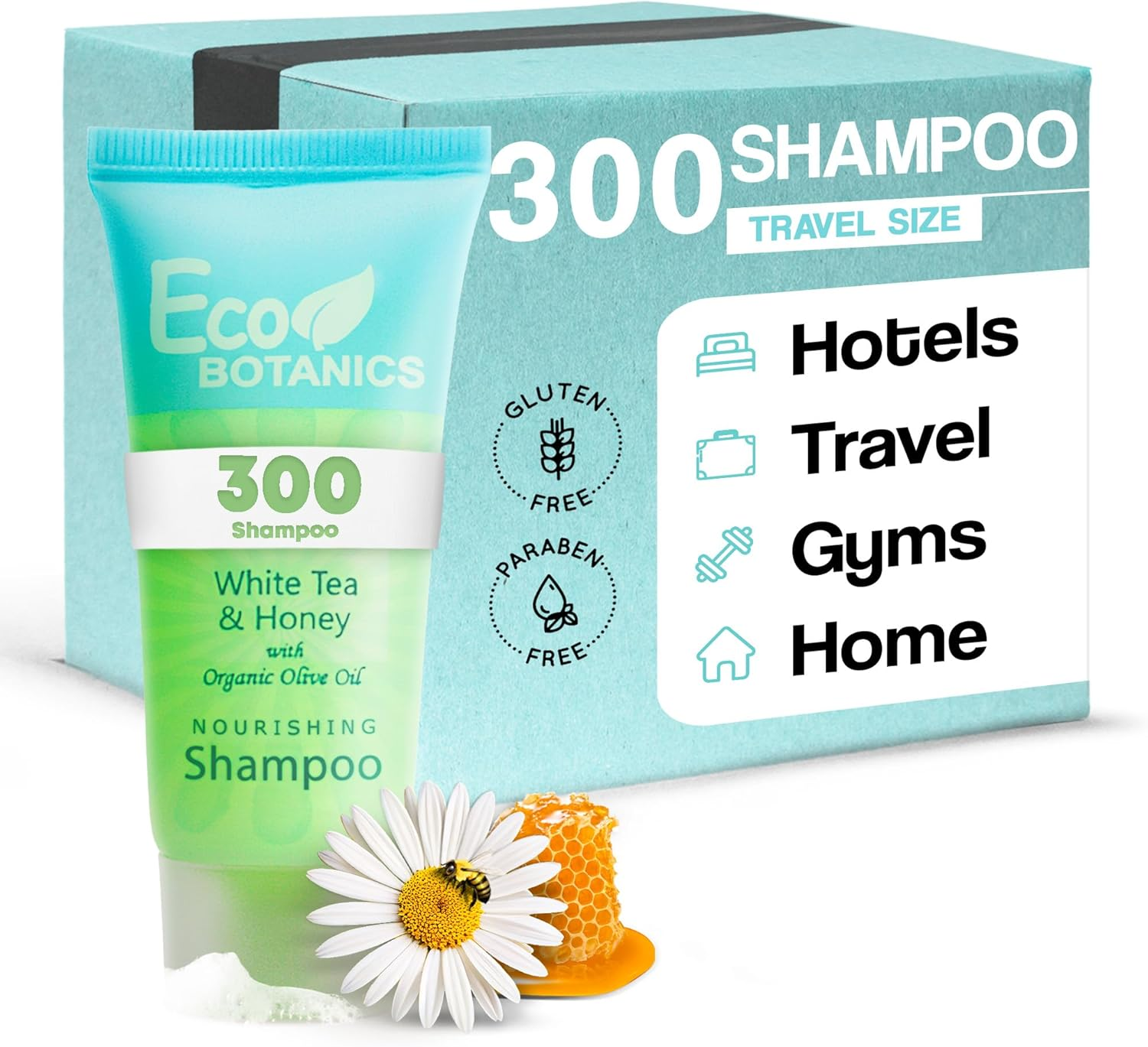 (30Ml, 300 Count) - Eco Botanics Shampoo, 30Ml Tube with Flip Cap with Organic Olive Oil (Case of 300)- Air Bnb, VRBO, Vacation Rental image number 3