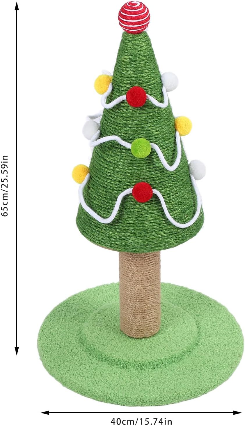 Cat Scratching Post, Christmas Tree Cat Scratcher, Sisal Rope Scratch Post Cat Toys, Protect Furniture Stable Structure Cat Tree Scratch Post for Home Indoor Kitty (Large: 40 X image number 2
