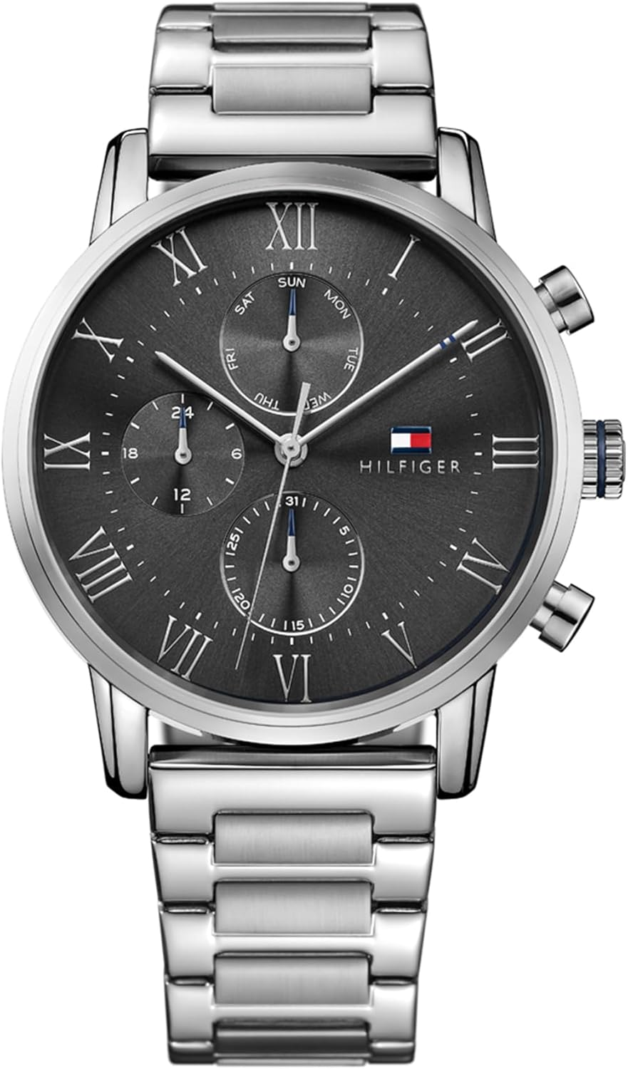 Tommy Hilfiger Men'S 1791397 Stainless Steel Quartz Multifunction Watch, Grey, 44MM image number 2