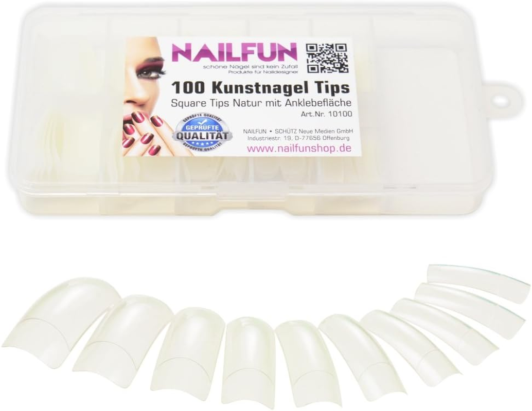 100 Natural-Coloured Square Nail Tips image number 1