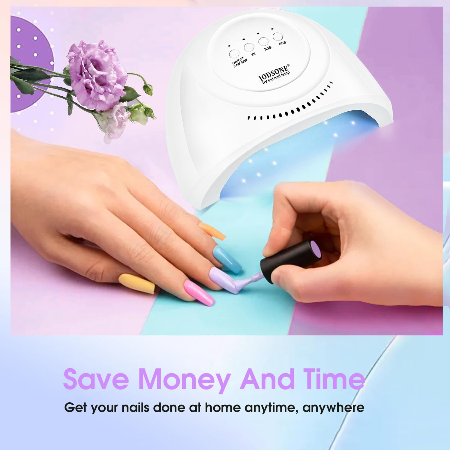 JODSONE UV LED Nail Lamp with 30 Light Beads Nail Dryer for Gel Polish, Automatic Sensor 3 Timers Led Nail Light for Gel Nails image number 3