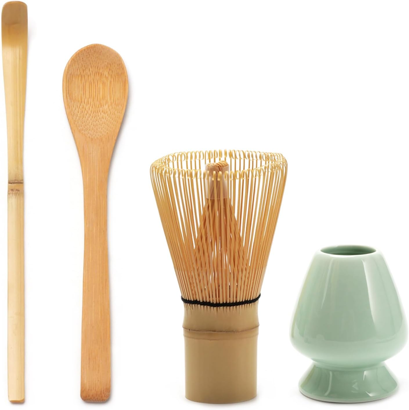 4PCS Matcha Tea Whisk Set, Tea Steeper Matcha Tools for Stirring Matcha, Natural Matcha Whisk image number 3