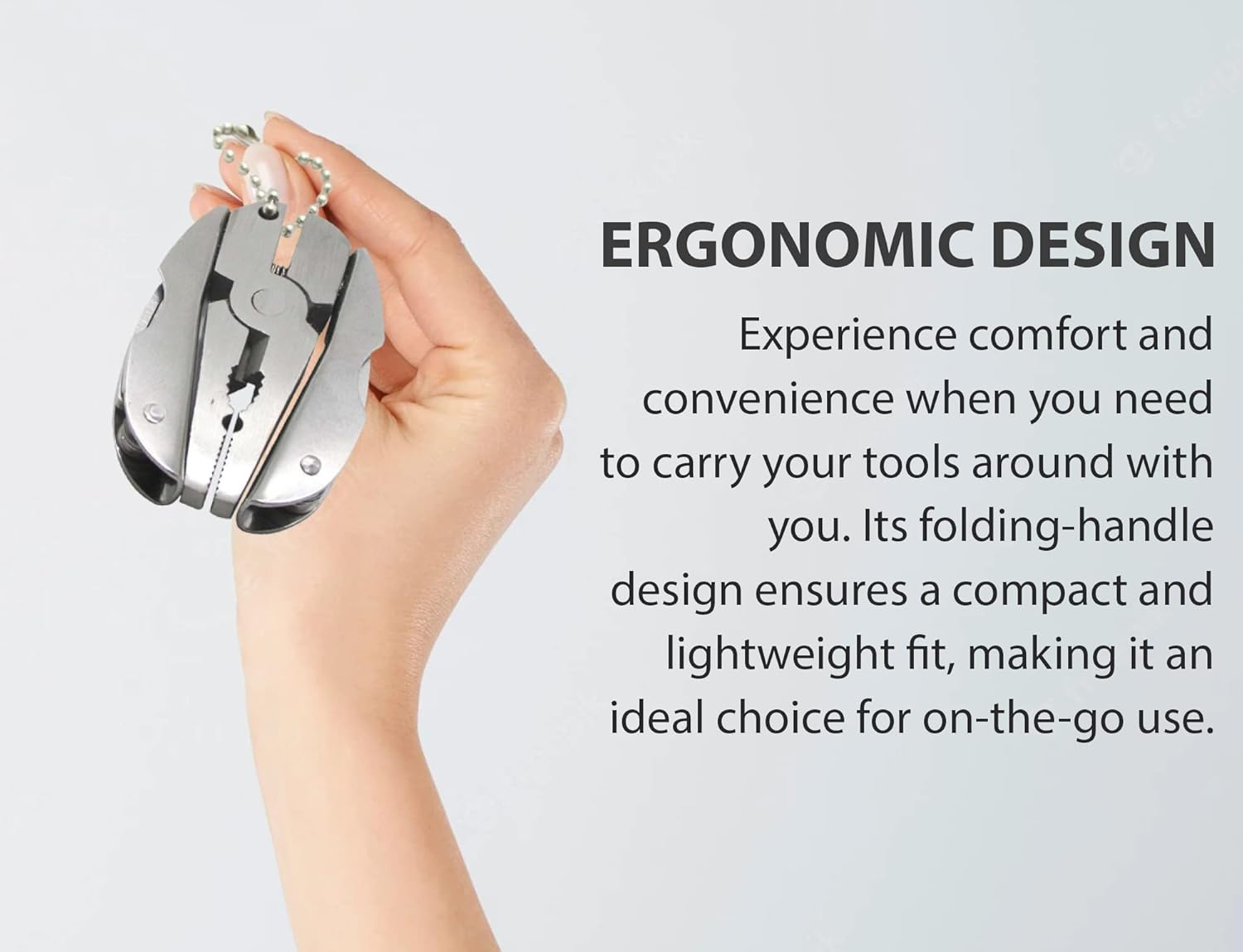 Mini Plier Keychain Set - 6-In-1 Multitool Plier, Adjustable Wrench & Carry Case - Multifunctional All in One Tool - Wire Strippers, Phillips Screwdriver, Knife, File & Flat Screwdriver image number 4