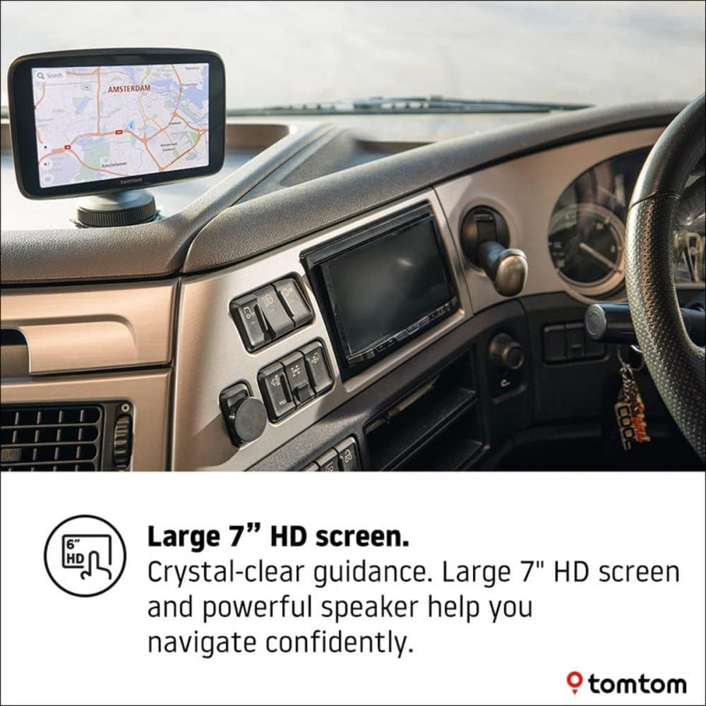 Tomtom Truck Sat Nav GO Expert, 7 Inch HD Screen, with Custom Large Vehicle Routing and Pois, Traffic Congestion Thanks to Tomtom Traffic, World Maps, Live Restriction Warnings, Quick Updates via Wifi image number 4