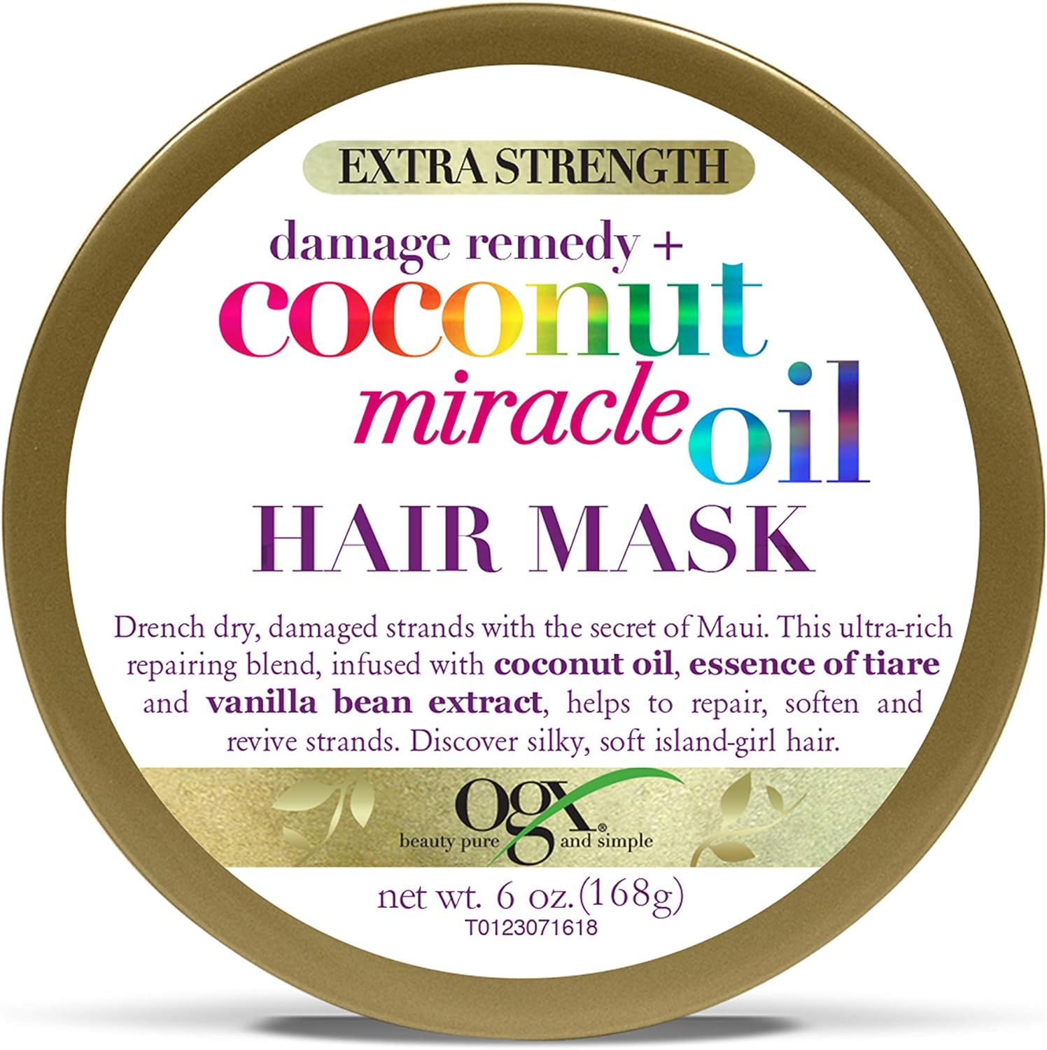 OGX Extra Strength Damage Remedy + Coconut Miracle Oil Hair Mask, Extra Hydrating & Softening Anti-Frizz Treatment to Help Repair Hair, Paraben-Free, Sulfated-Surfactants Free, 6 Oz image number 6