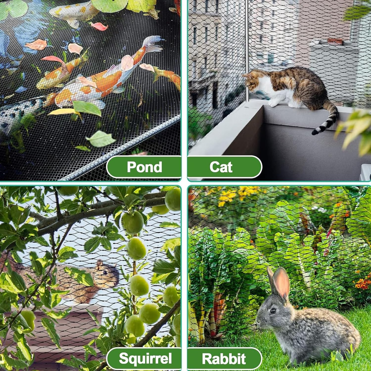 Bird Netting for Garden Protection, 13X32Ft Garden Netting W/ 0.8" Mesh, Poultry Netting for Chicken Coop, Deer Fence Netting for Plants Fruit Trees Vegetables against Birds, Squirrels, Other Animals image number 2