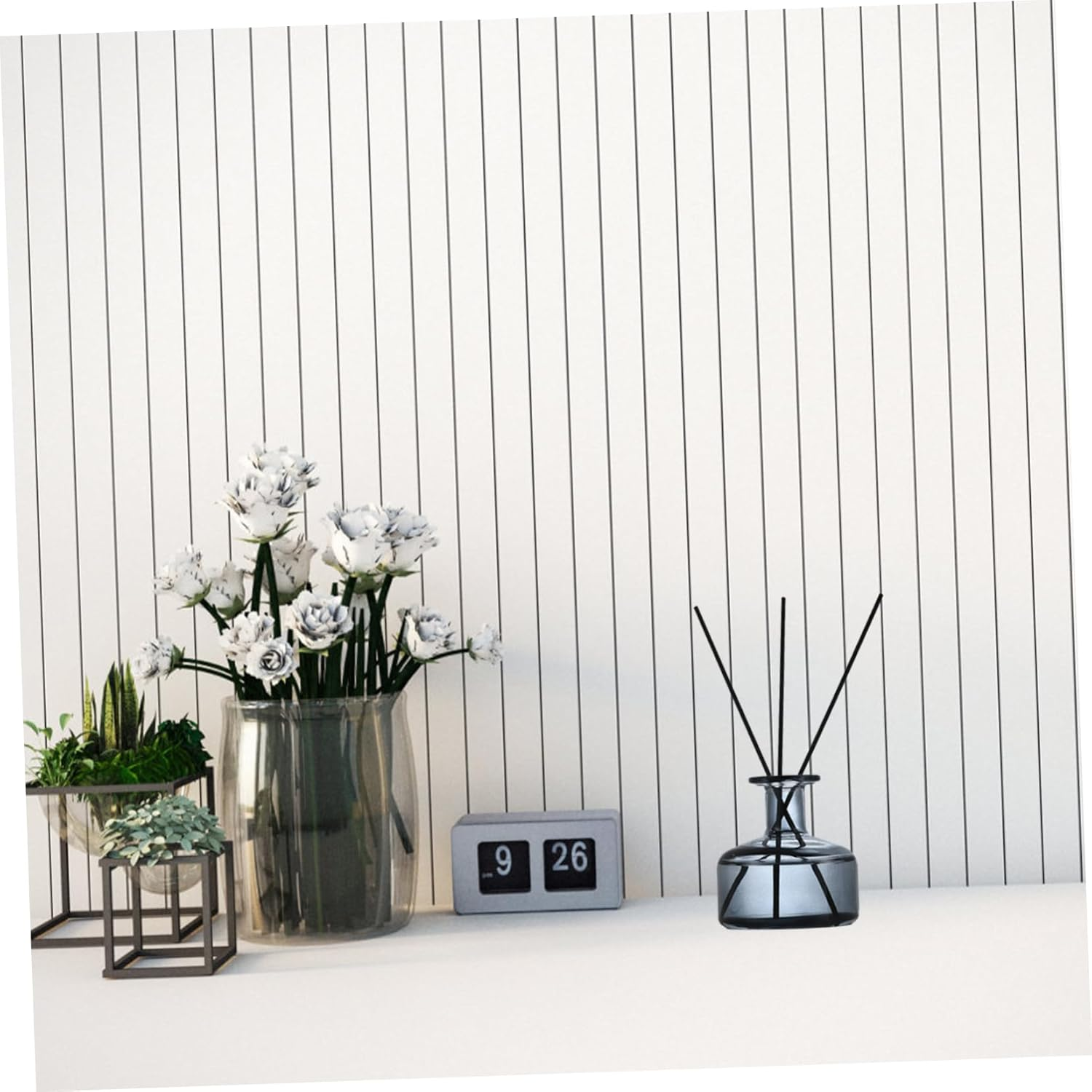 GARVALON 2Pcs Chic Aroma Diffuser Bottles Glass Aromatherapy Containers for Home Office for Friends Family Grey Random Color image number 3