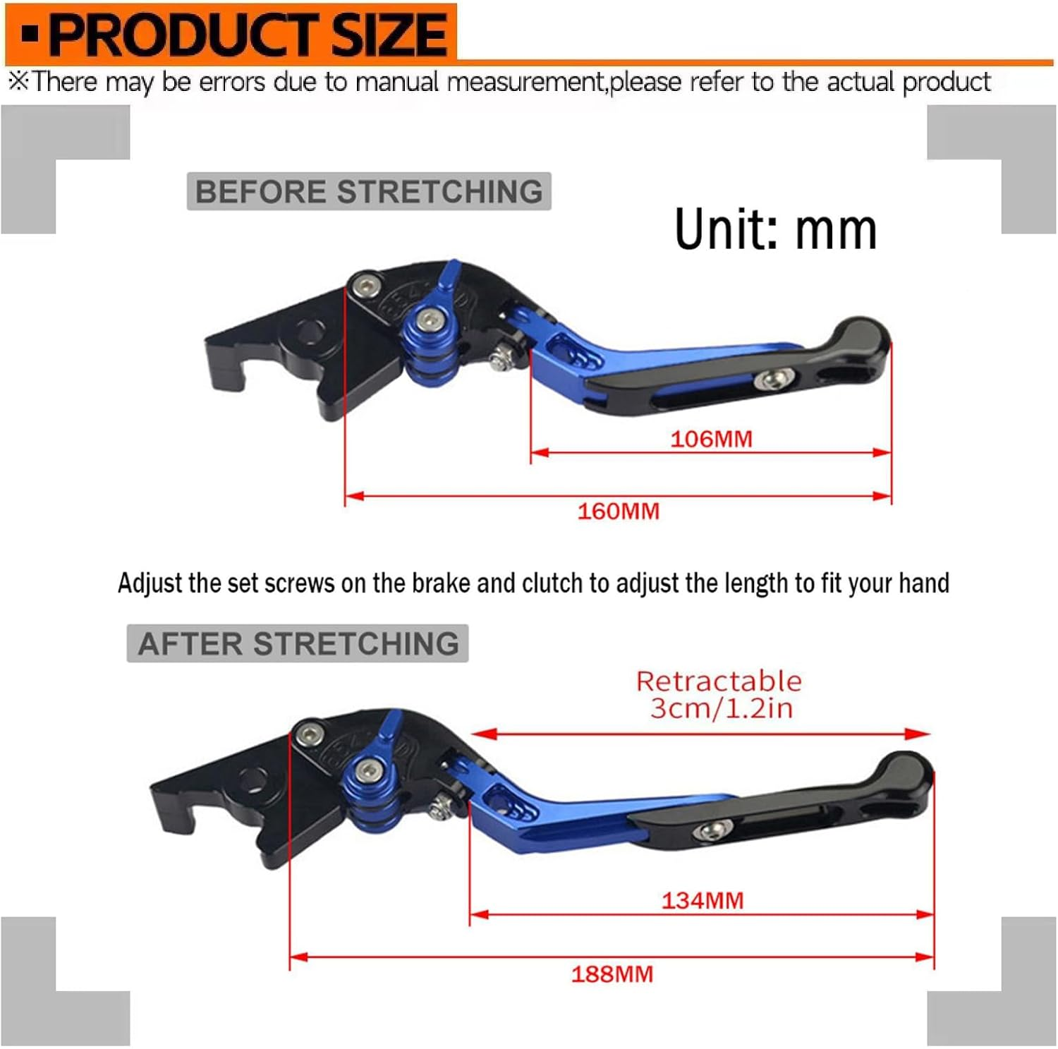 Motorcycle Brake Clutch Levers for Honda CB1000R CB 1000R CB 1000 R 2008-2010 2012 2013 2014 2015 2016 2017 CNC Aluminum Length and Gears Adjustable Foldable Extendable Handle Lever Clutch Brake Lever image number 5