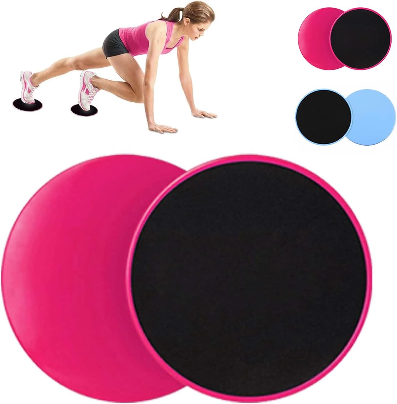 Exercise Sliders for Working Out - 4 Dual Sided Disks for Core, Abdominal, Glutes, Abs Strengthening - Fitness Equipment image number 5