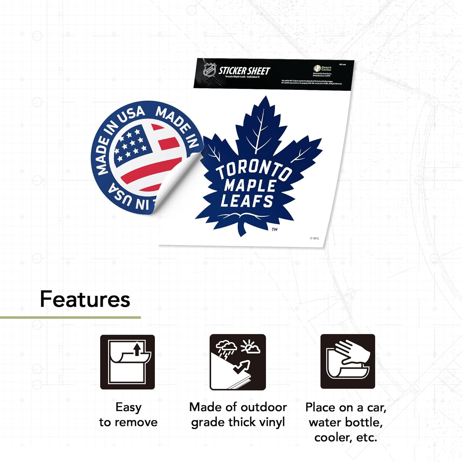 Toronto Maple Leafs Team NHL National Hockey League Sticker Vinyl Decal Laptop Water Bottle Car Scrapbook (Individual - Main Logo) image number 4