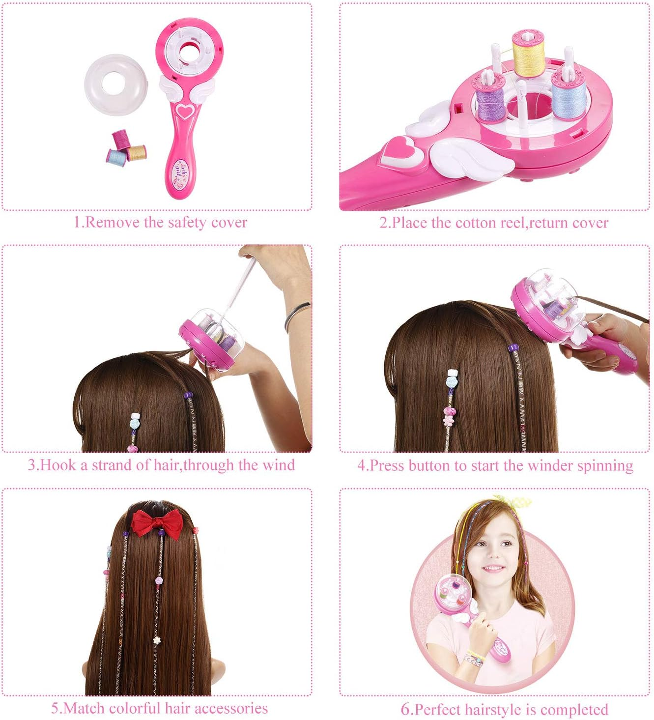 Oradrem Easy Automatic Hair Decoration Braider Styling DIY Tool Electric Hairstyle Tool Gifts Beauty Fashion Salon Toy Kits for Teen Girls image number 2