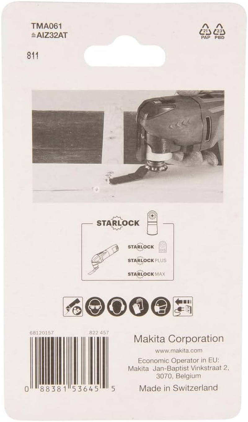Makita B-64951 Multi-Tool Starlock Plunge Cut Saw Blade Tma061 Tc image number 1