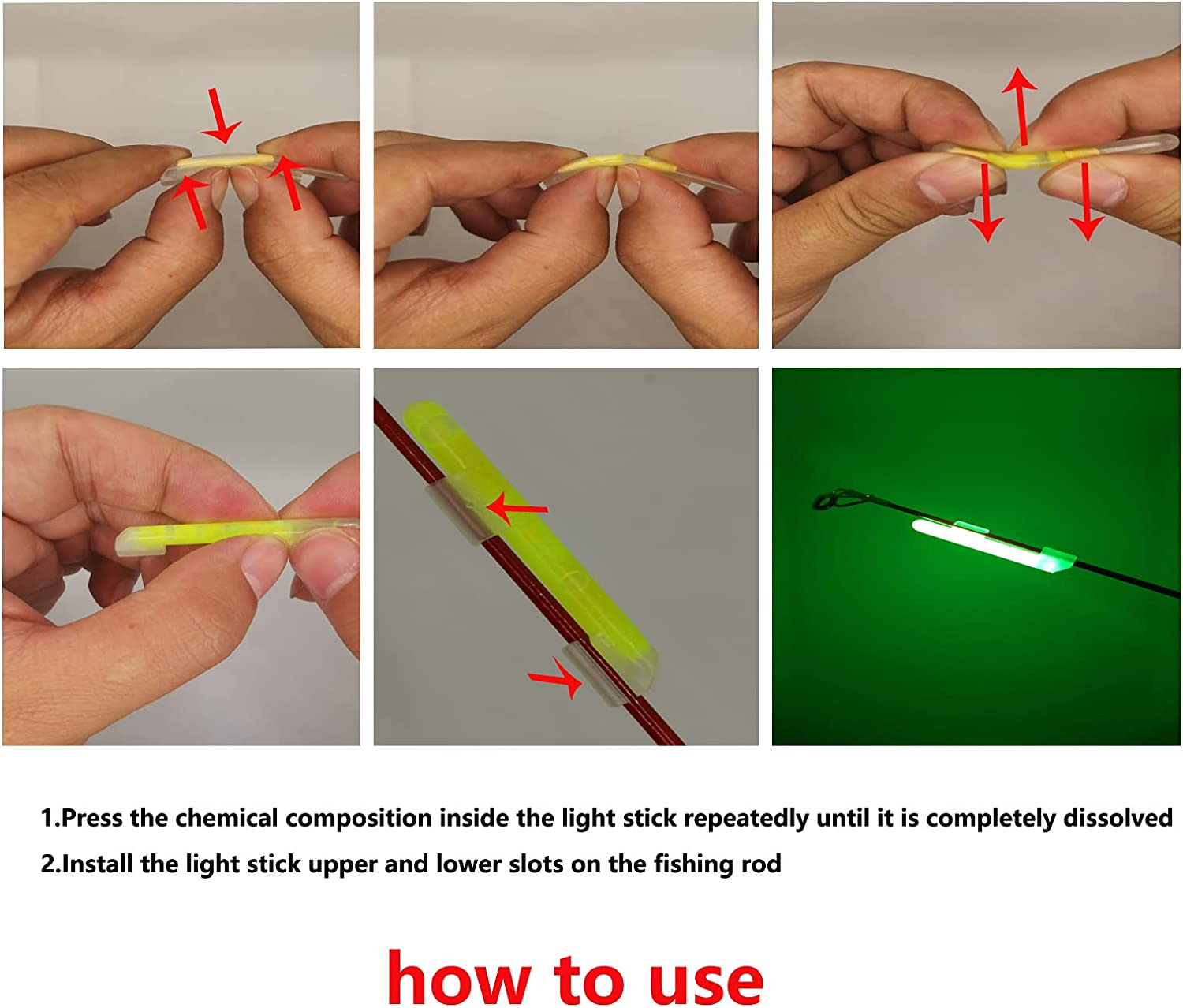 LINGUANG 10-100PCS Fishing Glow Sticks for Bobbers Bells 1&rdquo;1.45&rdquo;2&rdquo;3&rdquo; Inch 3.0 X 25Mm 4.5X 37Mm 6.0 X 50Mm 7.5 X 75Mm Light Sticks&hellip; image number 6