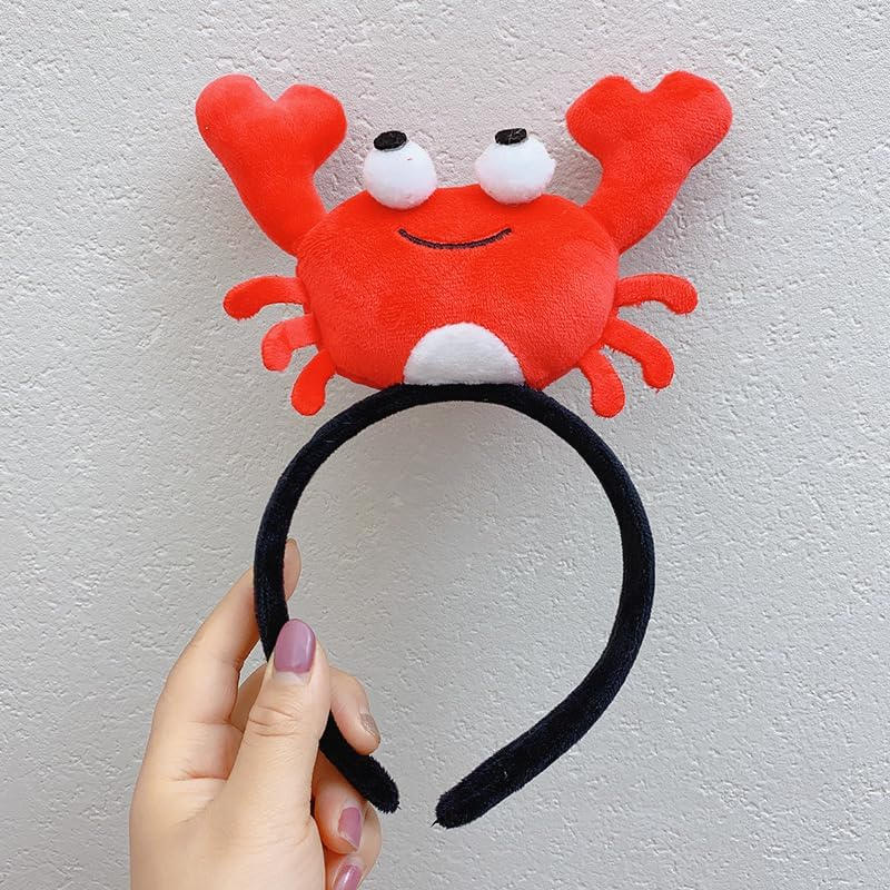 Crab and Lobster Headband Women Makeup Washing Spa Hairband Cute Headwear Costume Accessory for Halloween Party Christmas Photo Props，2Pcs image number 2