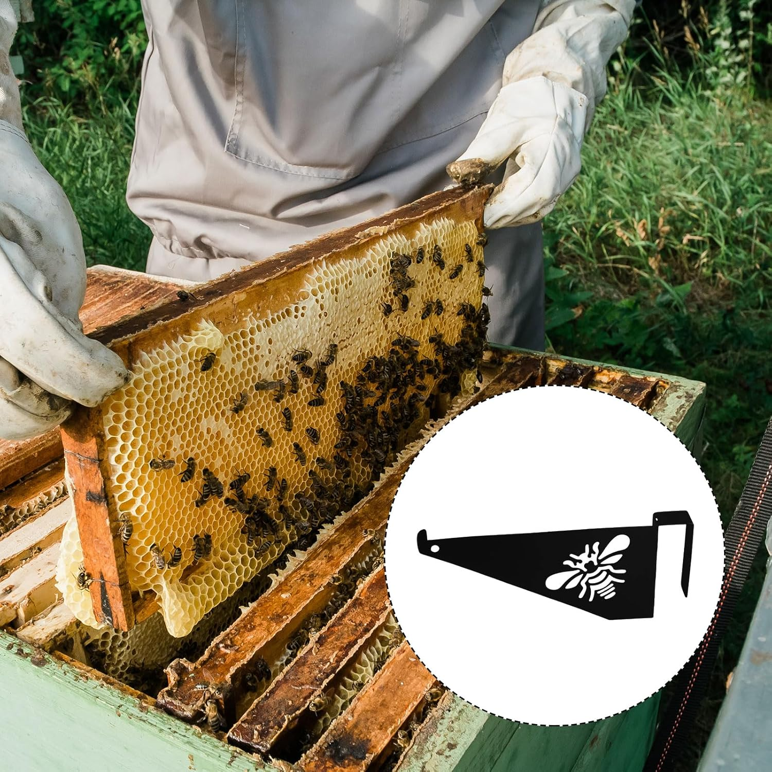 2Pcs Beehive Inspection Bracket, Bee Frame Holders Iron Bee Hive Stand for Honey Harvesting & Inspection Bee Boxes and Frames Starter Kit Beekeeping Supplies (Black) image number 3