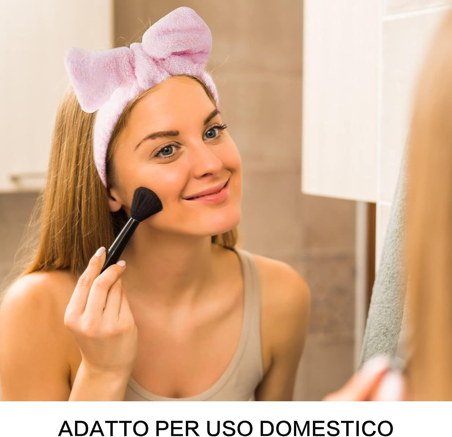 Women'S Cosmetic Hairband, Bowknot Headband for Beauty Skin Care Yoga Sports (Pink)