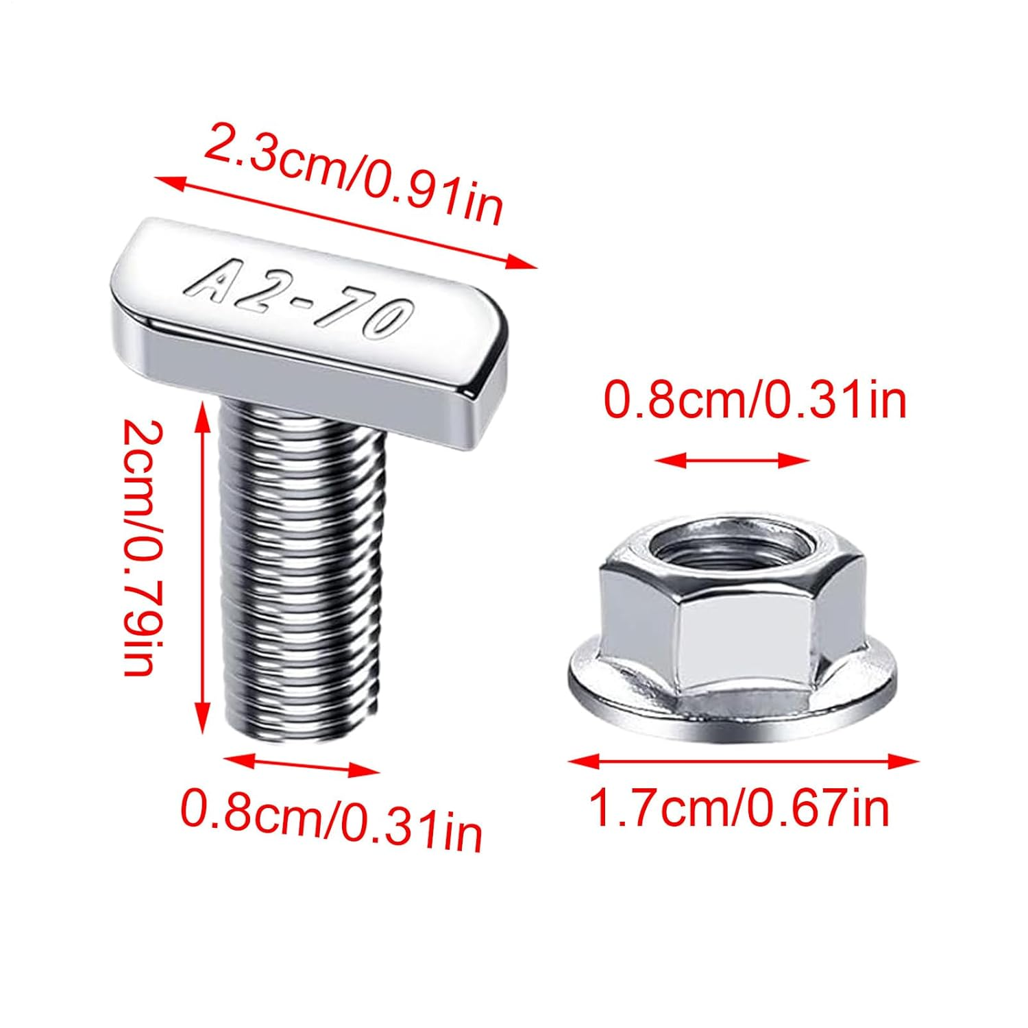T Slot Bolts - Hammer Head Sliding Screw T-Slot Bolts Nuts Set | Heavy-Duty Hardware Screw for Track System Automotive Roof Rack Construction Workbench Installation image number 3