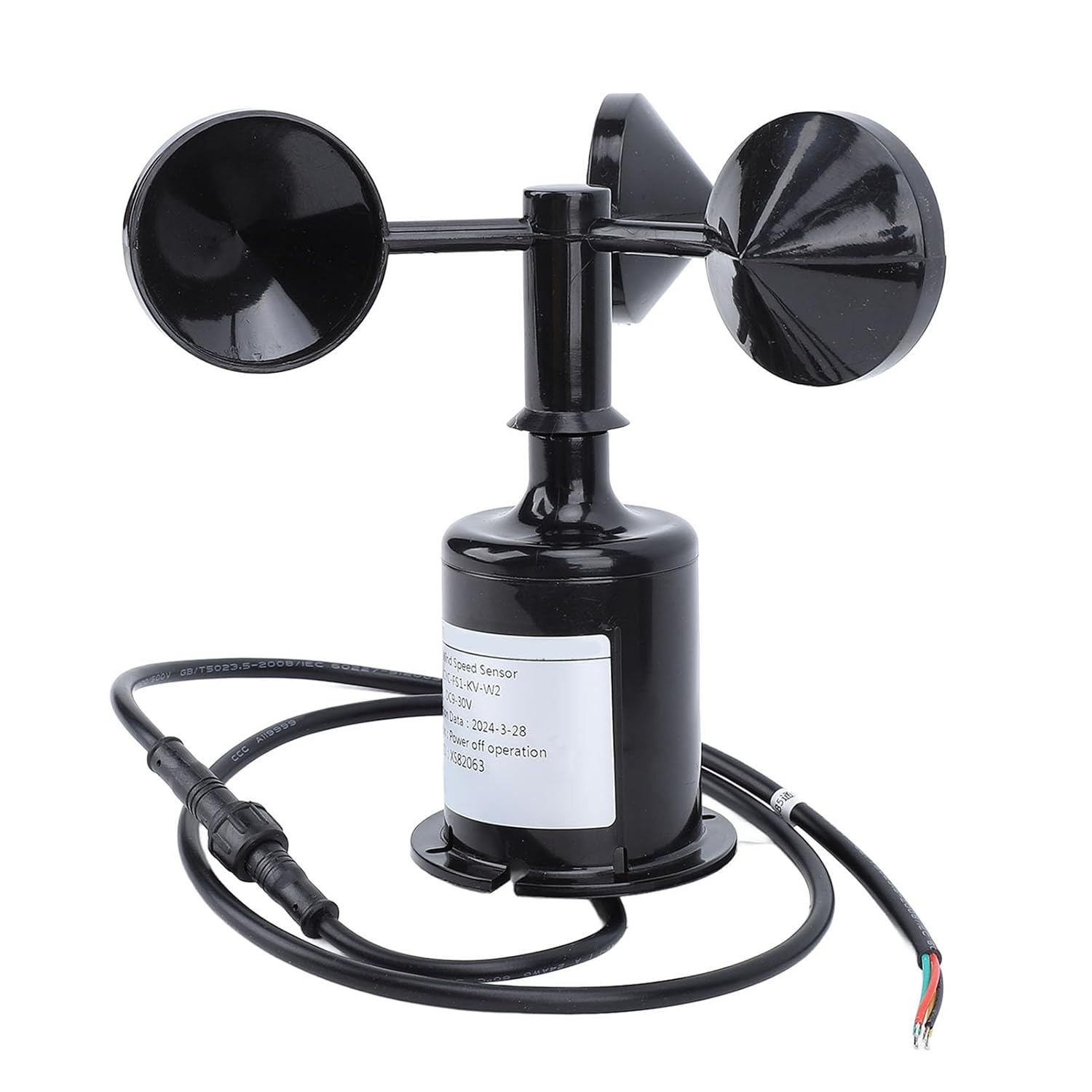Cryfokt Wind Speed Sensor Anemometer for Industry, Premium Material Wind Speed Monitoring Sensor for Meteorology Advertising Gates, ABS Material image number 6