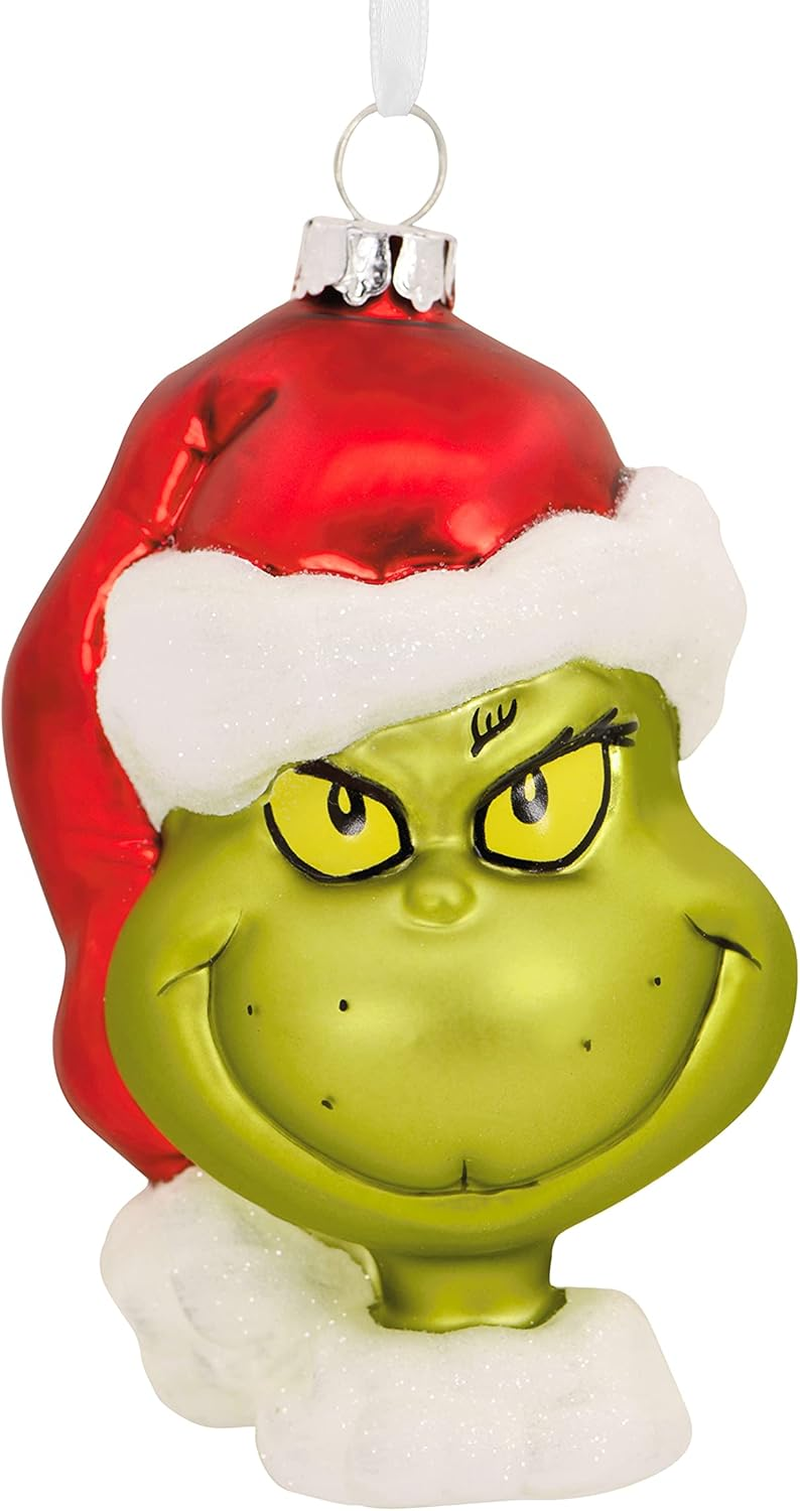Hallmark How the Grinch Stole Christmas! Blown Glass Ornament, Dr. Seuss Tree Decoration, (0002HCM9155)