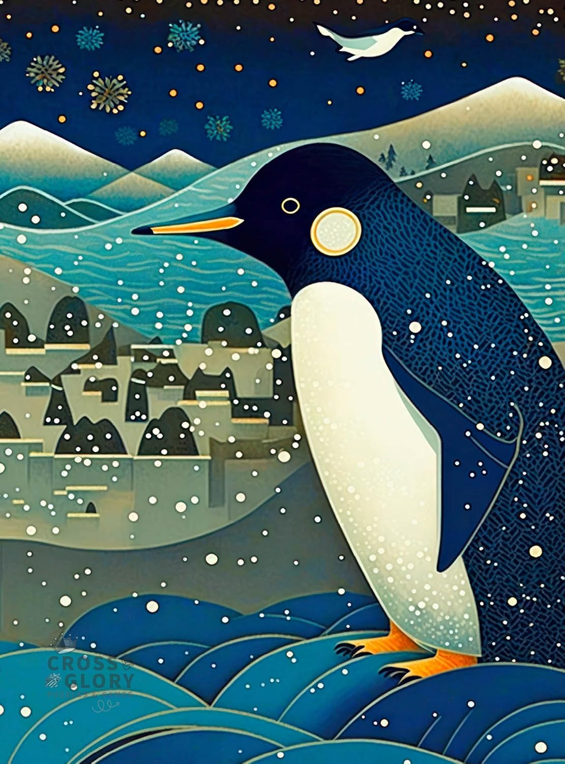 Mystical Penguin 1000 Piece Jigsaw Puzzle for Adults by Cross & Glory - Colourful Artwork of a Penguin World - Fun and Challenging Brain Exercise - Puzzle Enthusiasts - 50 Cm X 70 Cm