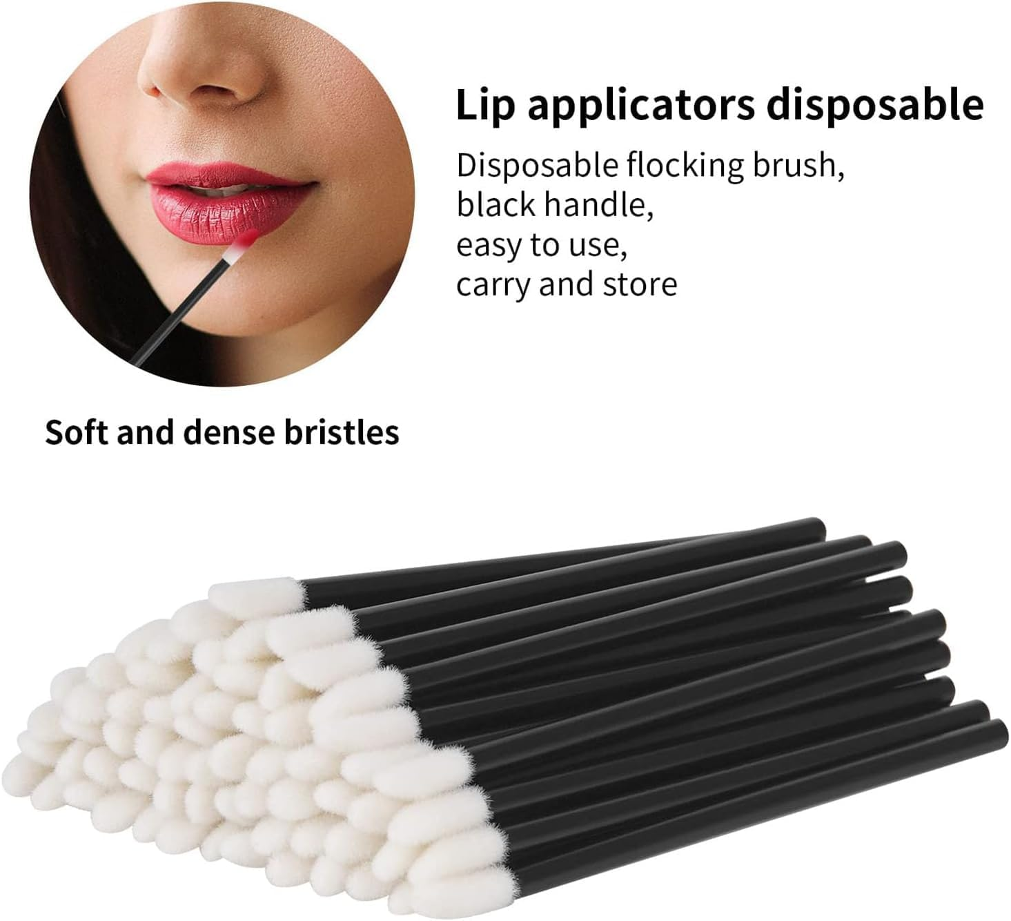 Xyzabcds Disposable Lip Wands, Lipstick Testers, 200 Pcs, Black image number 6