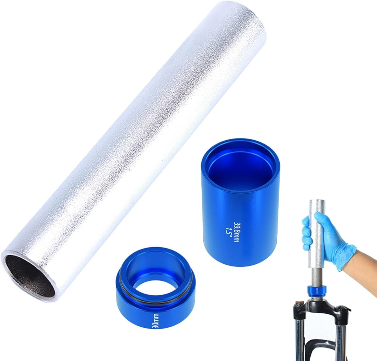 3PCS Bike Front Fork Crown Race Setting Tool, Bicycle Fork Nut Setting Installer, Aluminum Alloy Bicycles Front Forks Setter Driver Kit for 28.6Mm 1.5In 1.25In Bicycle Fronts Forks image number 2