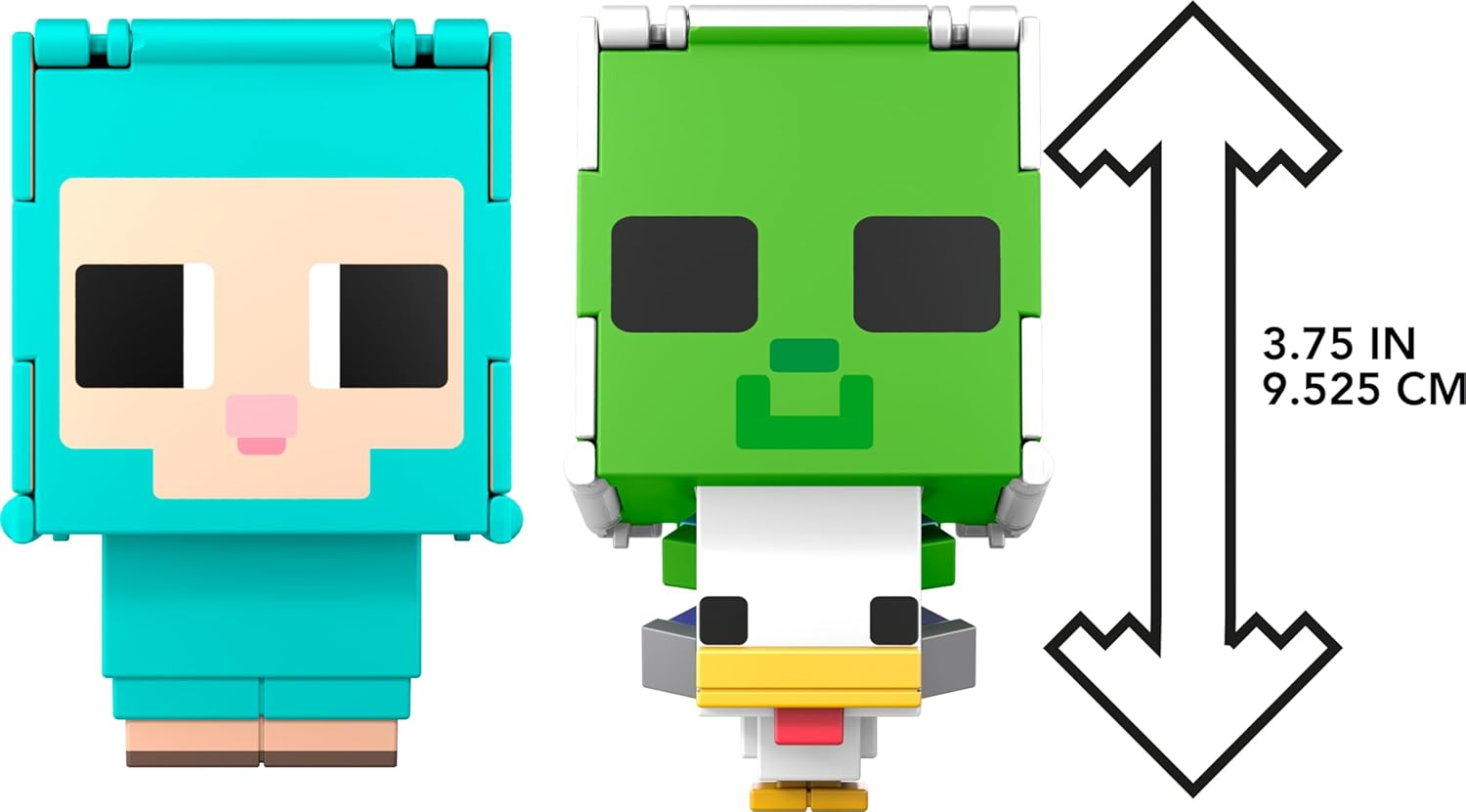 Mattel Minecraft Flippin&rsquo; Figs Sheep & Chicken Figures 2-Pack with 2-In-1 Fidget Play, Large Heads & Pixelated Design (Amazon Exclusive) image number 1