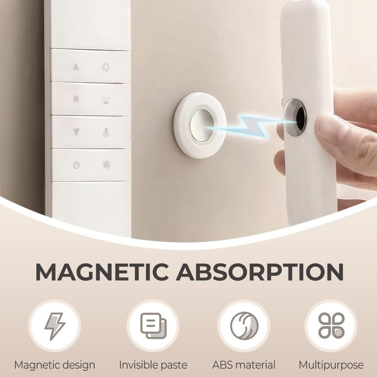 Magnetic Remote Control Holder Wall Mount [Upgraded Super-Strong] Multi-Purpose Magnetic Organizer Storage Stand for TV & Appliance Remote, Self-Adhesive No Drilling Mount, Sleek Design,3 Pack image number 6