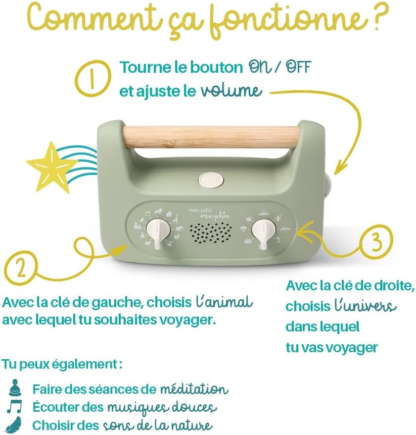 My Little Morph&eacute;e - Meditation Box for Promoting Sleep and Calming Children from 3 Years, without Waves and without Screen - 700,000 Users (German, English, French, Spanish) image number 4