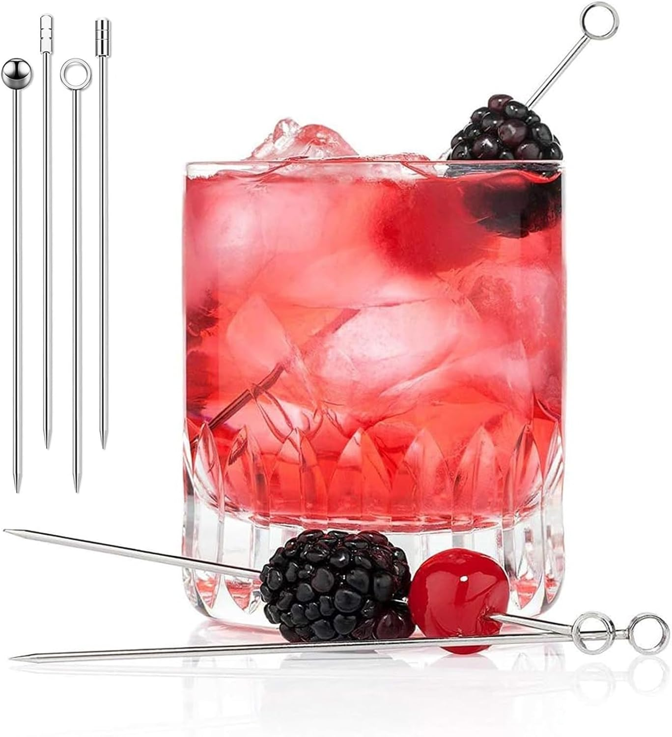 20Pcs Stainless Steel Cocktail Picks,4.3-Inch Reusable Fruit Bar,Metal Cocktail Party Toothpicks,Suitable for Fruit,Appetizers,Club Sandwiches,Bars or Parties (Silver) image number 2