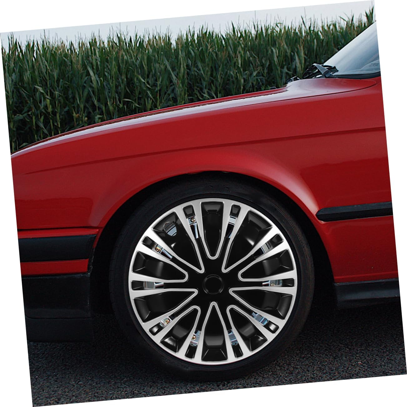 Mobestech 2Pcs Automotive Wheel Hubcaps Rim Covers Fit Car Rim Covers Decorative Hubcaps Easy Install image number 5