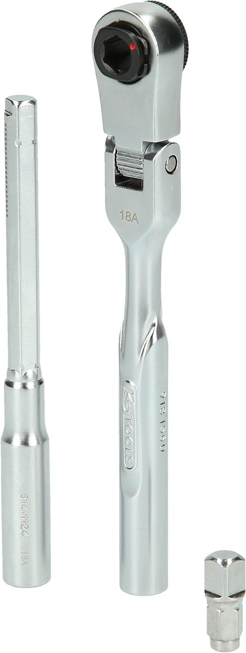 KS Tools 918.1590 1/4 Inch Bit Joint Reversible Ratchet Set with Plug Adapter for Sockets, 3-Piece image number 5