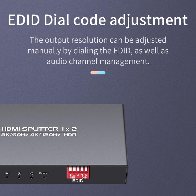 Diaogenlee 8K HDMI 2.1 Splitter 1 in 2 Out 4K120Hz, Compatible with Xbox Series X, PS4 Pro, PS5, Blu-Ray Player image number 2
