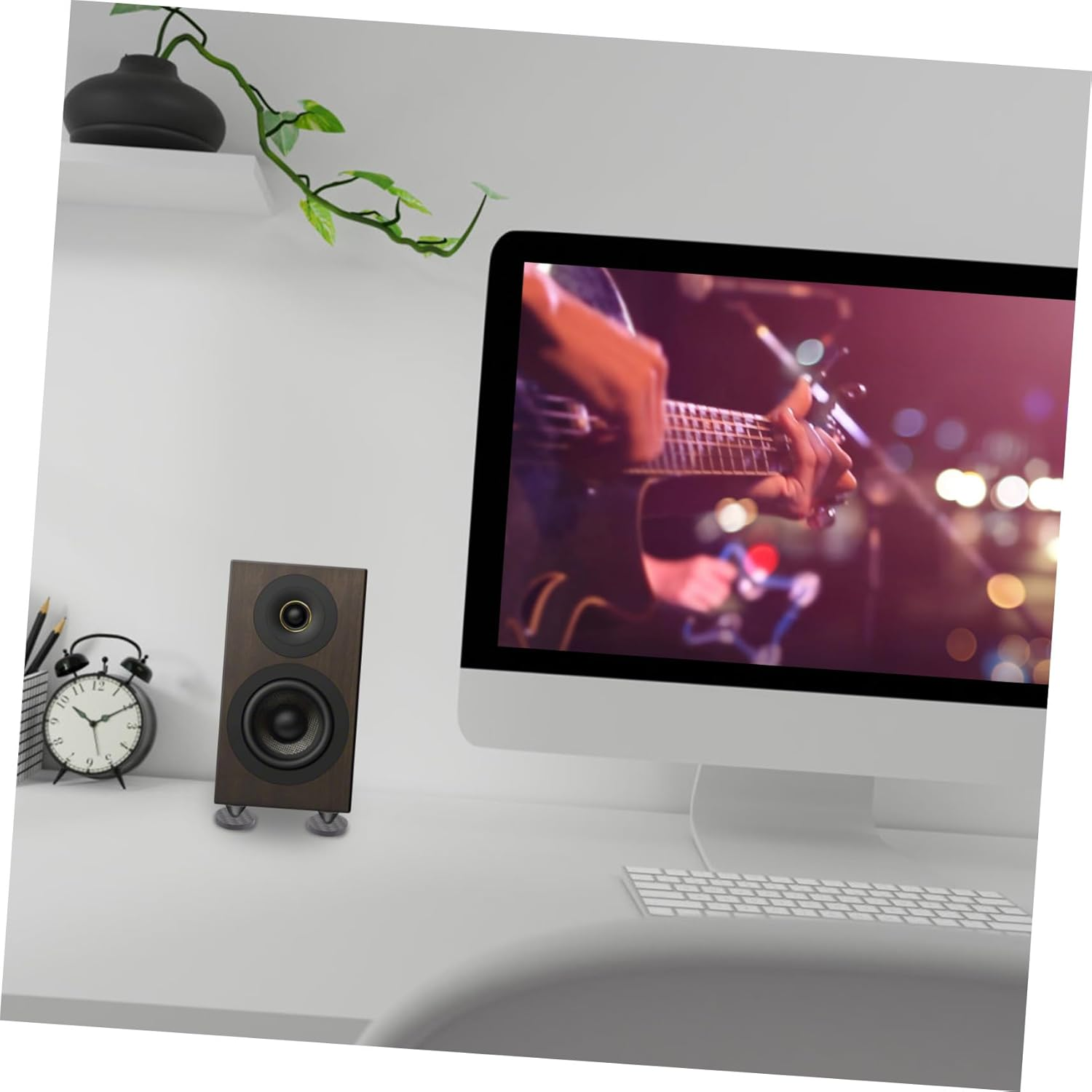 UKCOCO Carbon Fiber Speaker Spikes Isolation Feet 25X5Mm 4Pcs Shockproof Audio Turntable Pads for Home Theater and Hi-Fi Systems image number 4